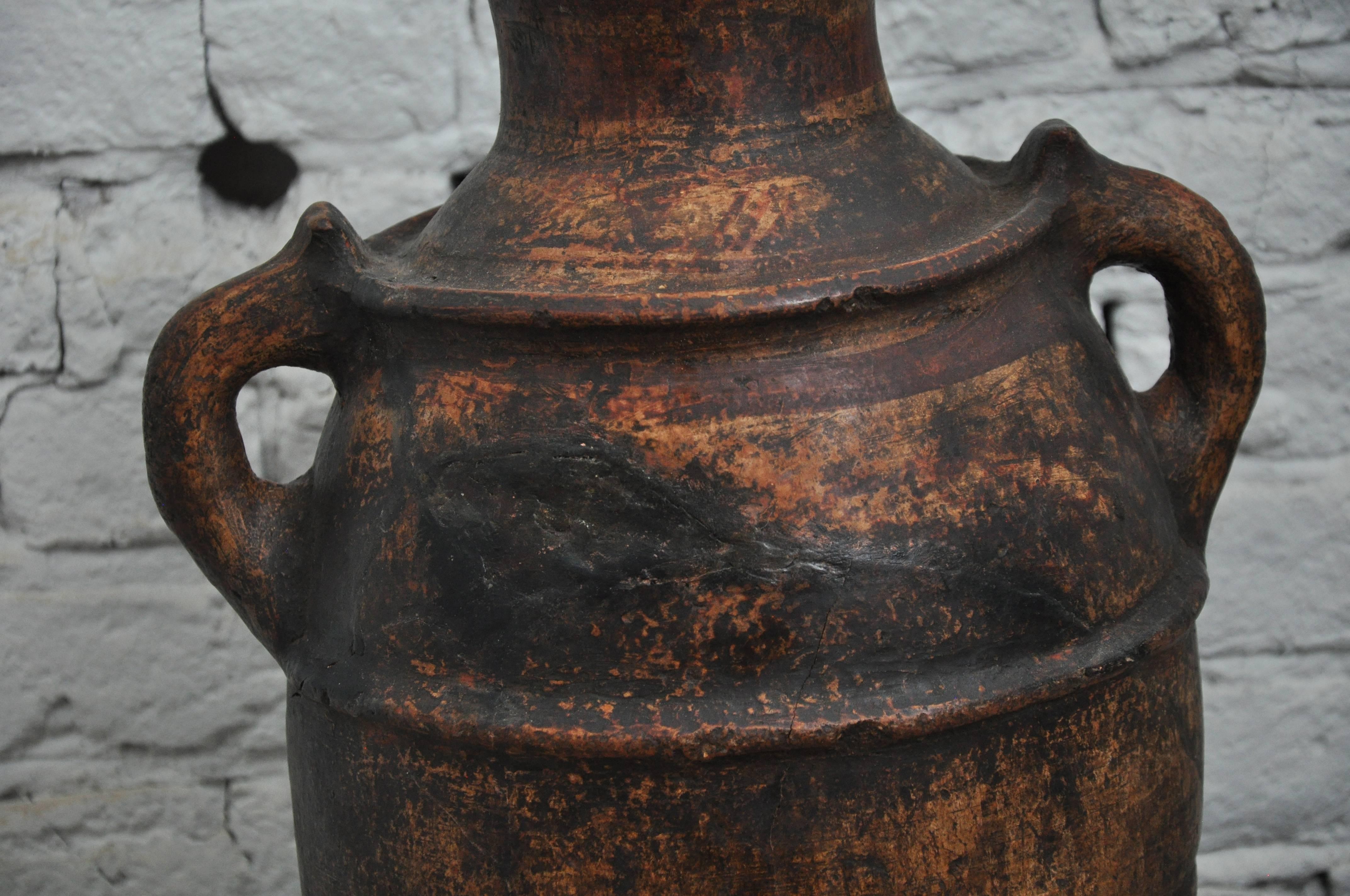 Late 19th Century Primitive Spanish Clay Pot For Sale 3