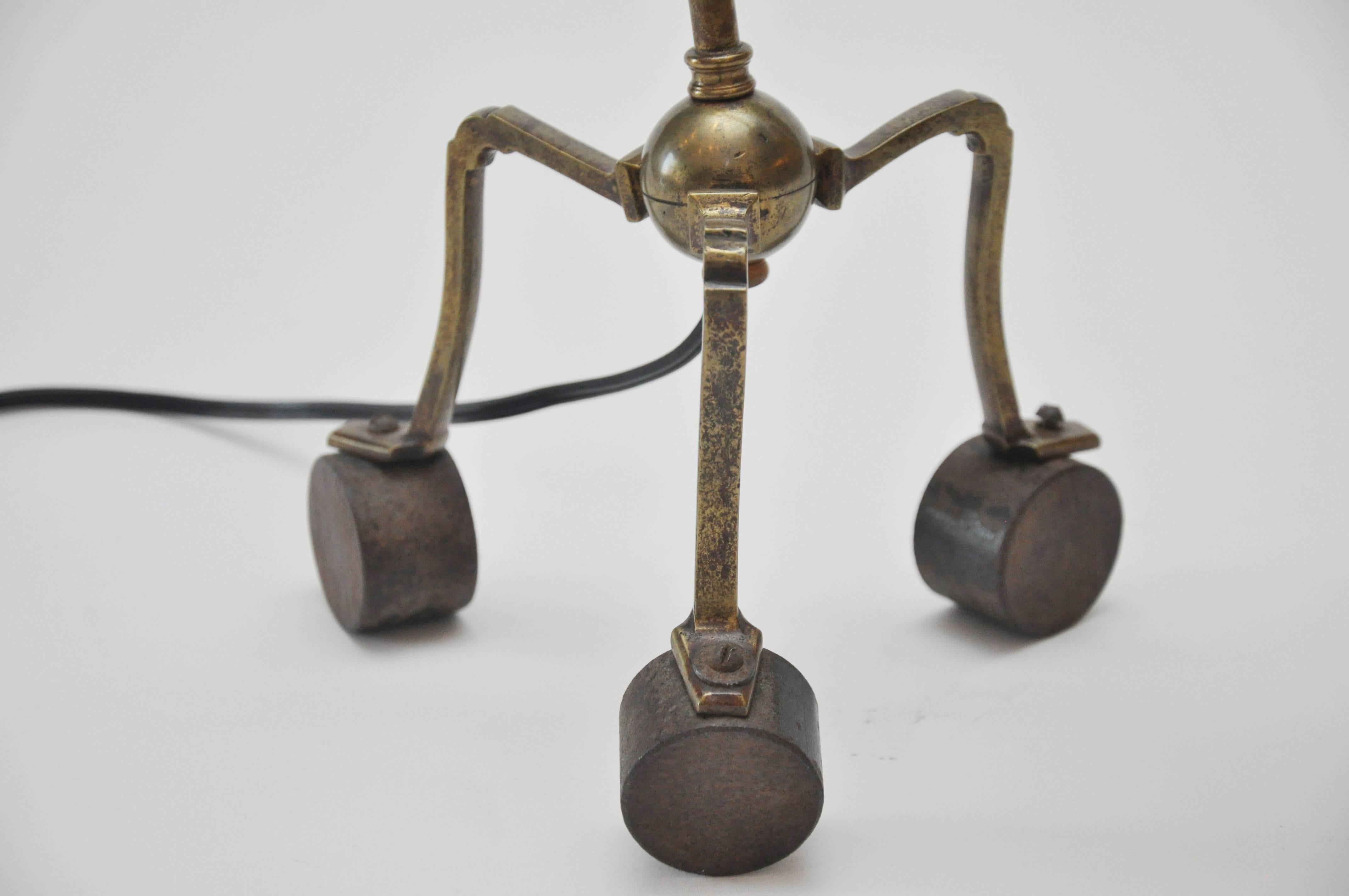 20th Century French Bronze and Zinc Table Lamp 2