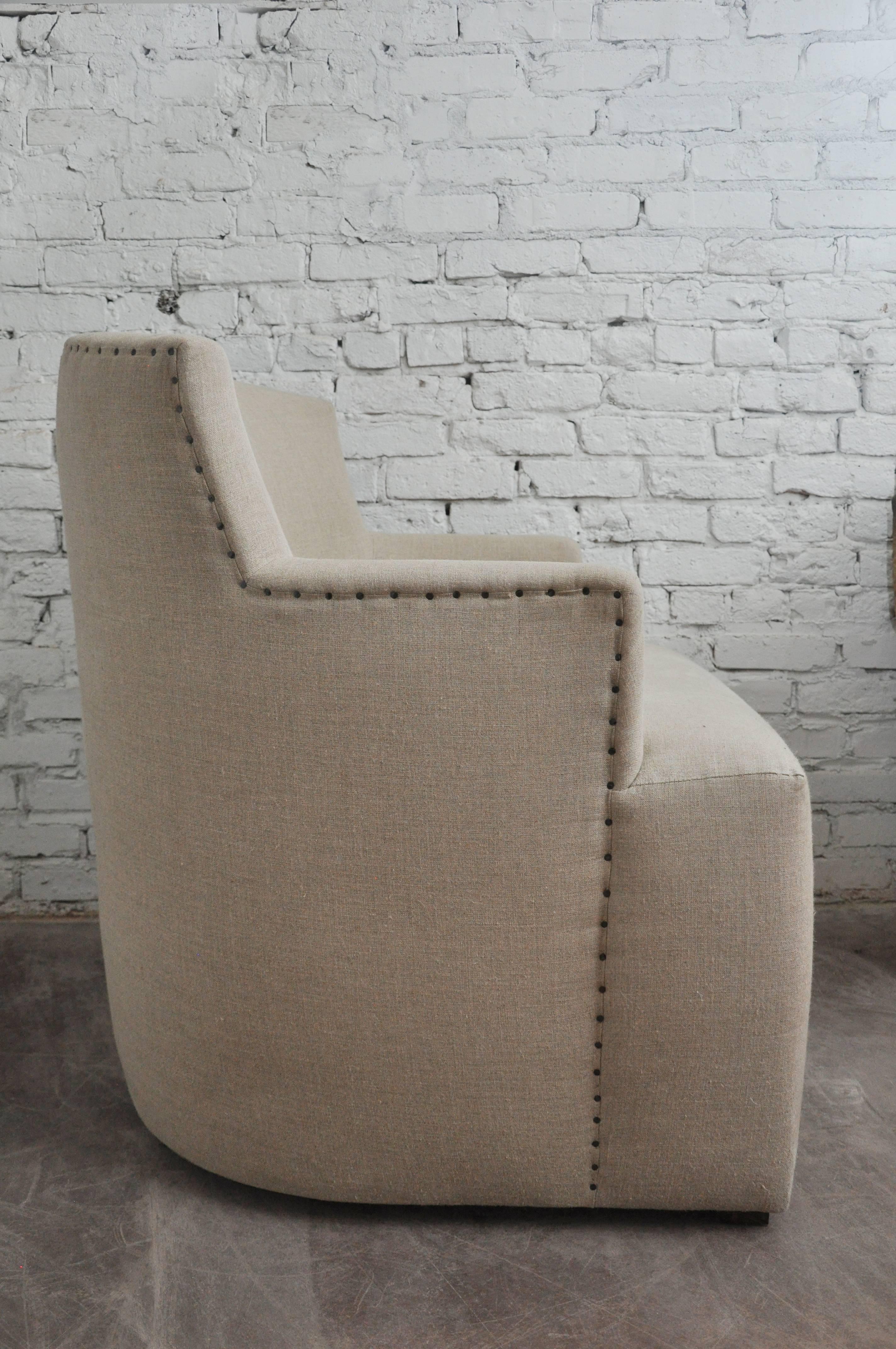 Linen Mid-20th Century Oversized Italian Club Chair