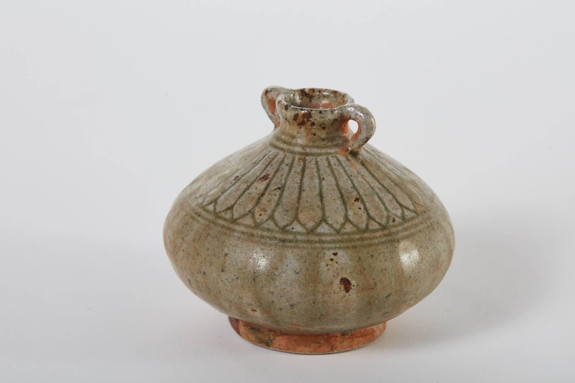 19th Century Collection of Small Celedon Thai Pots 3