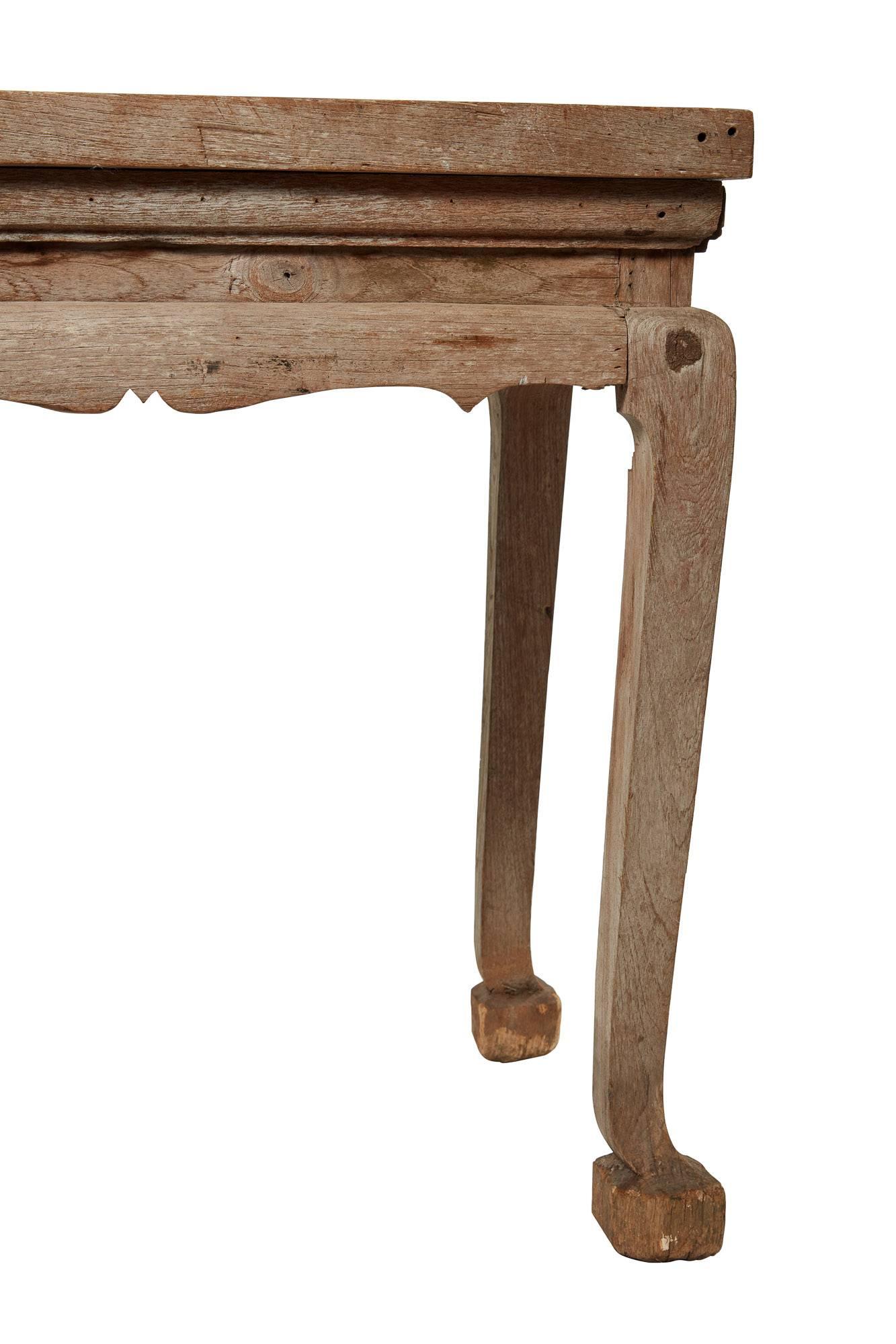19th Century Bleached Wood Classic Style Thai Table 5