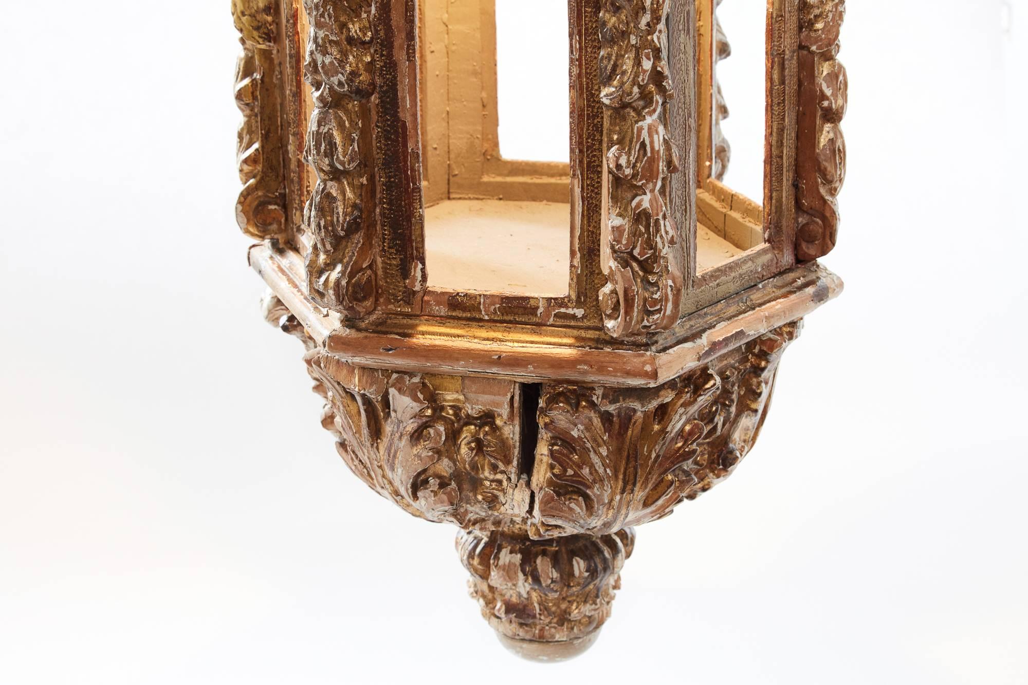 Pair of 18th Century Italian Giltwood Lanterns 2