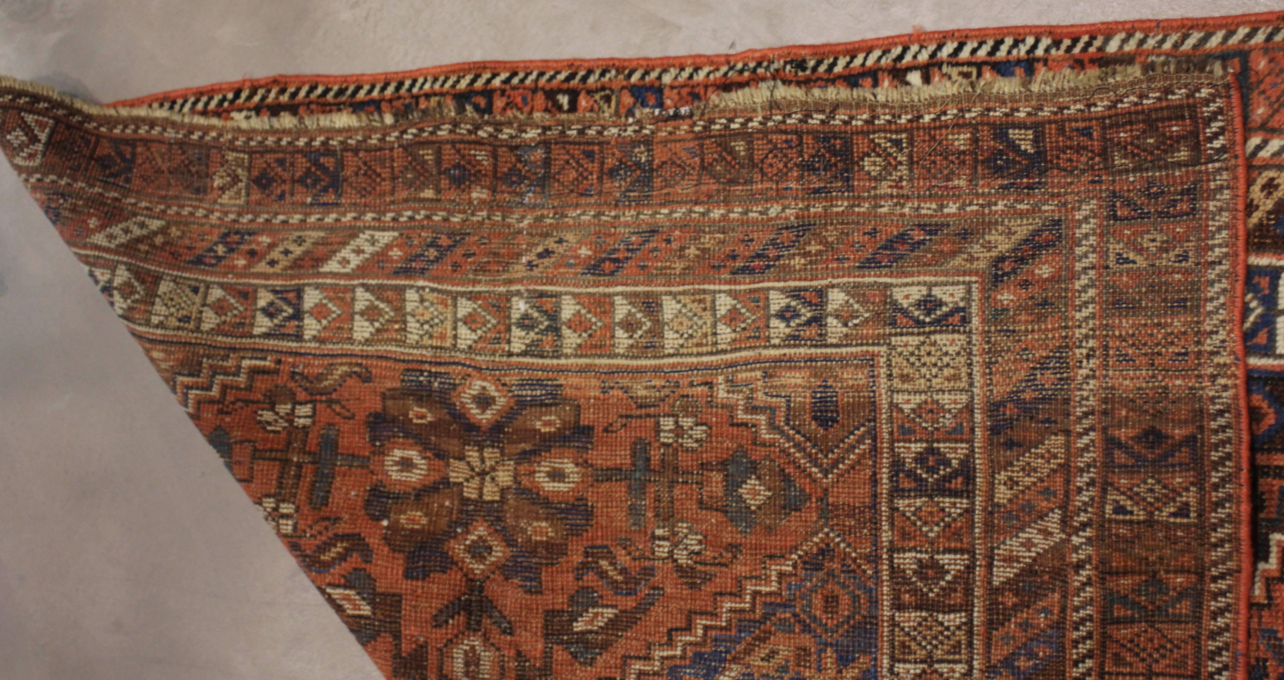 Hand-Knotted 19th Century Antique Qashqai Rug