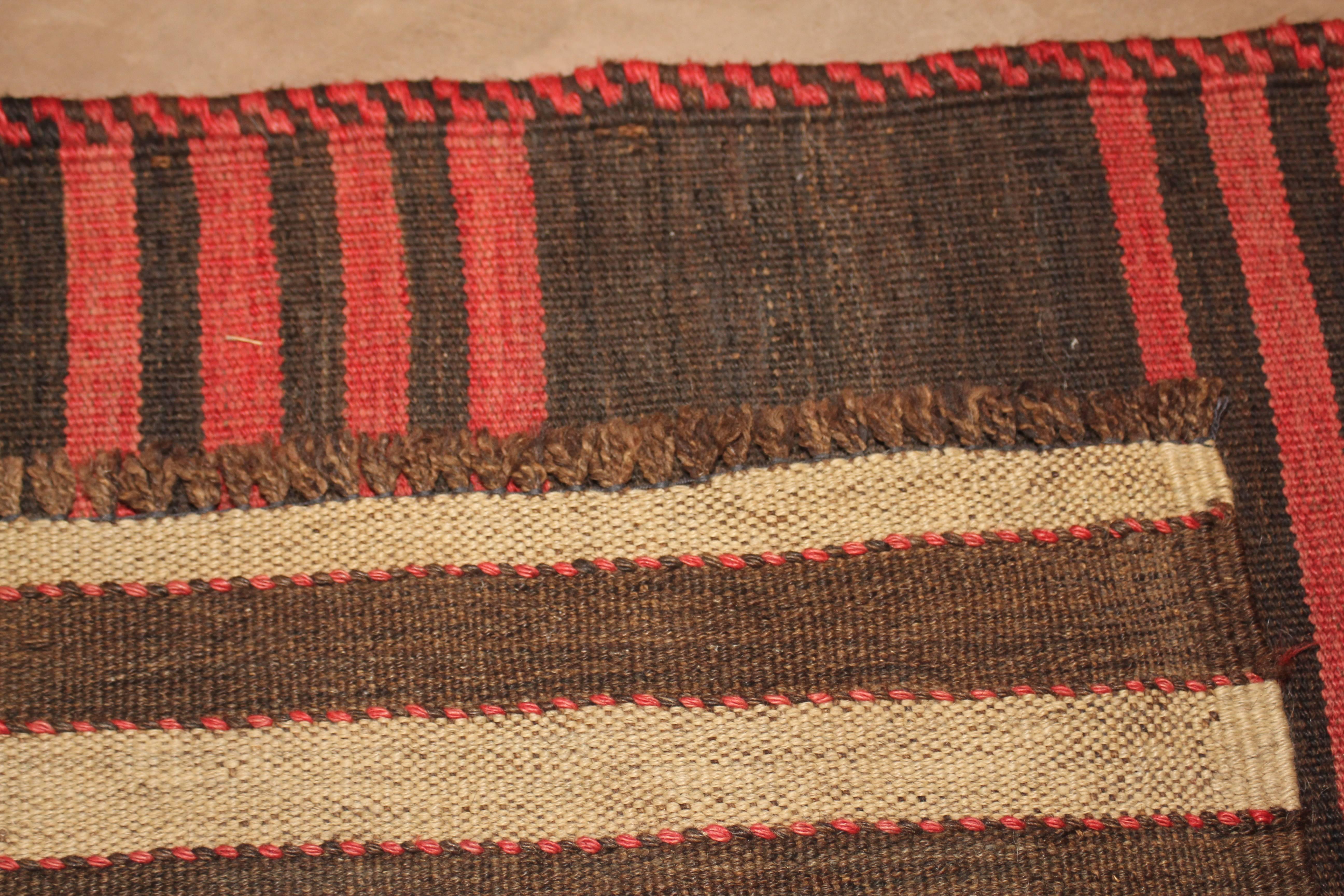 20th Century Turkish Red and Brown Flat-Weave Runner In Good Condition In Chicago, IL
