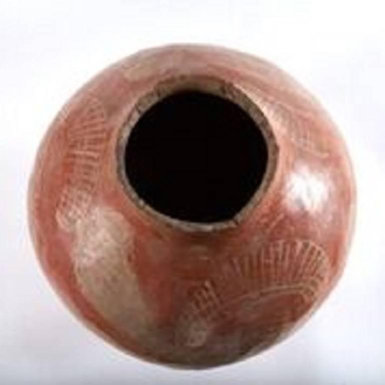 Brazilian 19th Century Painted Clay Country Pot from Brazil