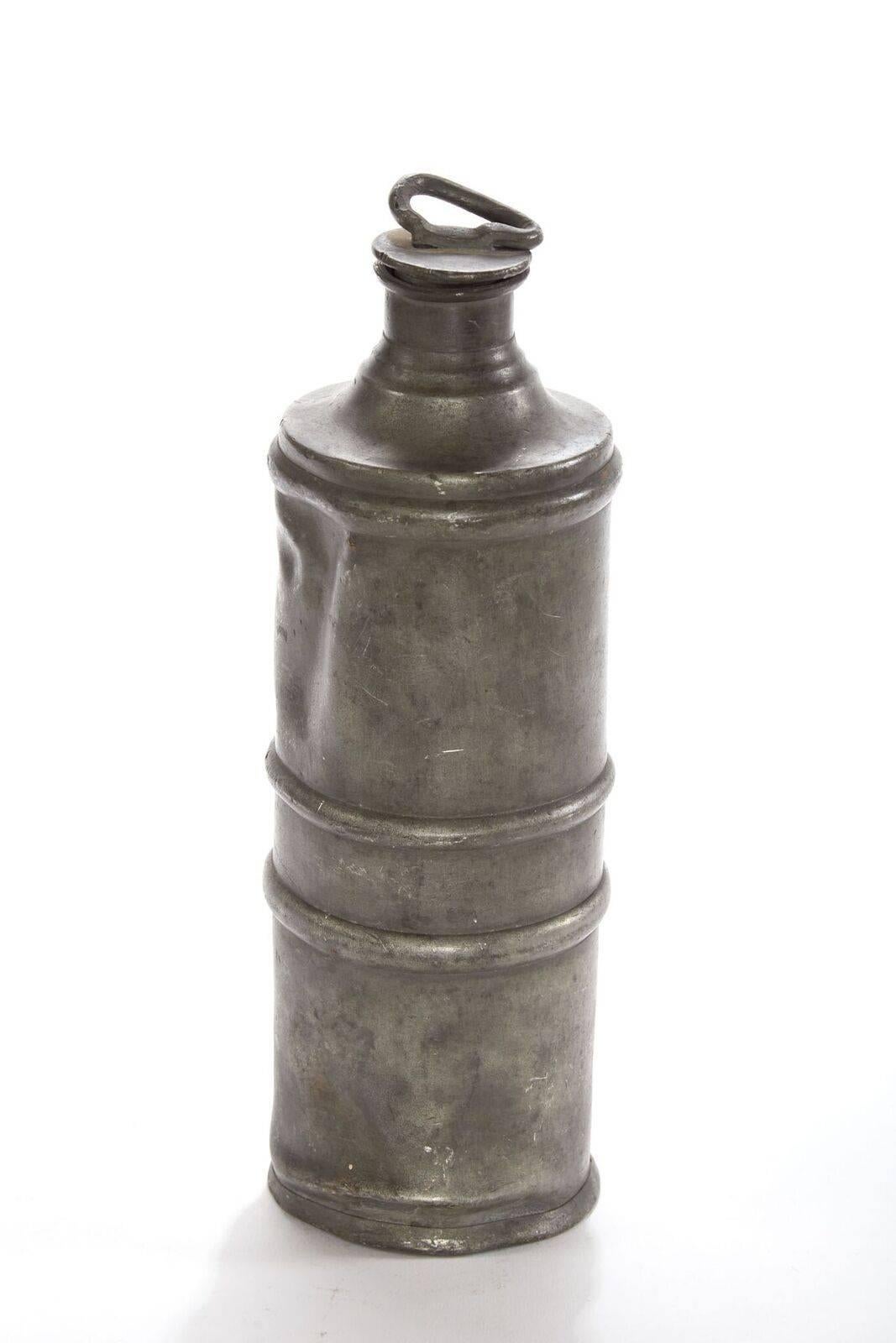 19th Century Pewter Canister from Germany In Fair Condition In Chicago, IL