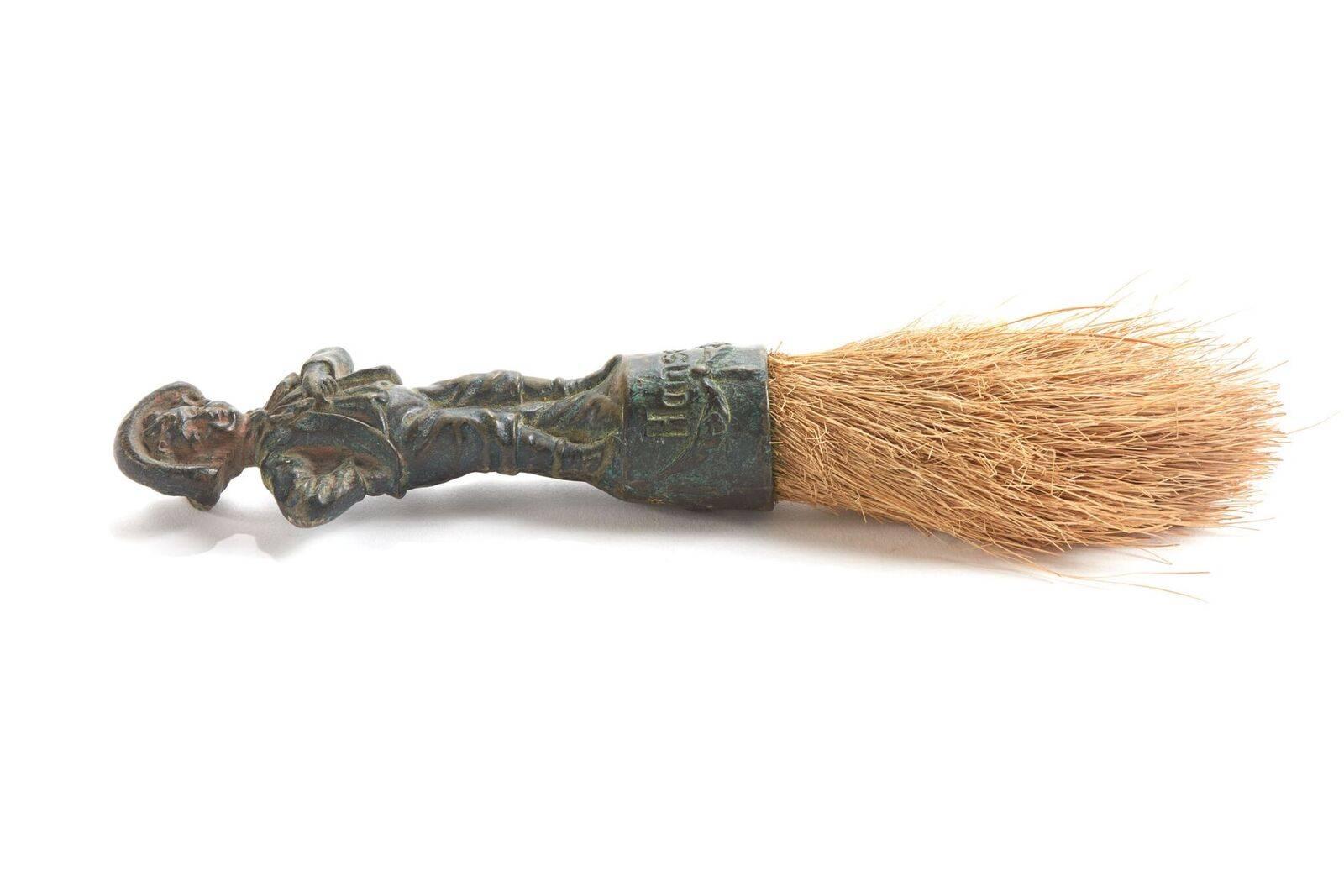 Straw 19th Century Decorative German Verdigris Brush