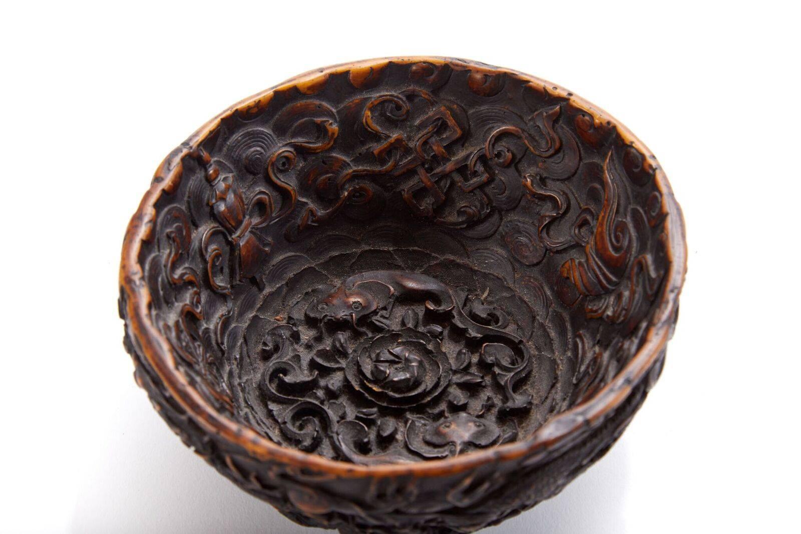 Wood 19th Century Black Forest 'German' Carved Bowl