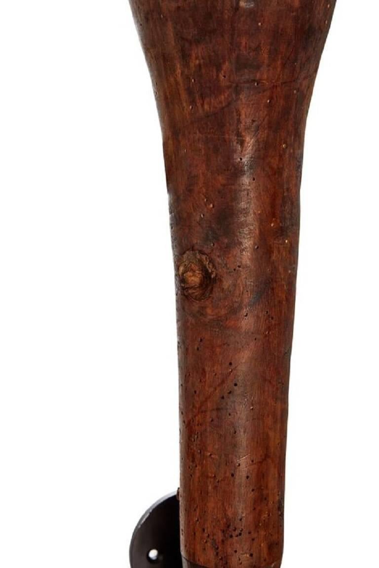 Wood 20th Century Very Large Wall-Mounted African Pestle
