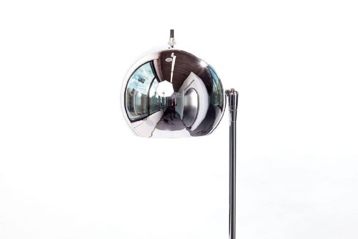 20th Century Midcentury Chrome Articulating Orbit Sommeman Floor Lamp For Sale