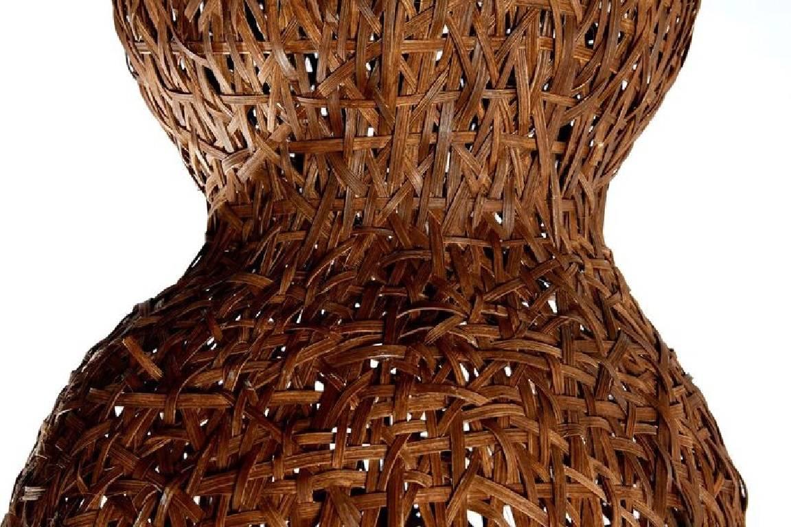 Contemporary Custom Woven Oak Chandelier by Lucy Slivinski For Sale