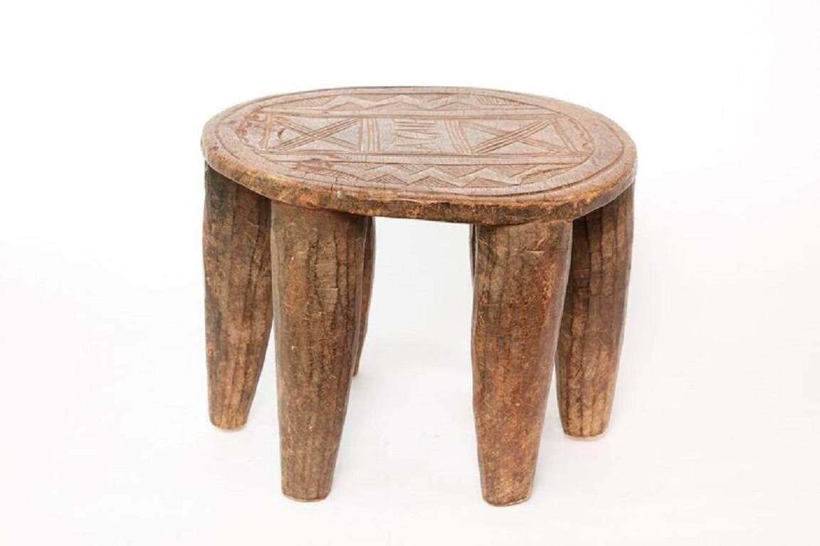 Hand-Carved 20th Century Six Leg African Nupe Stool