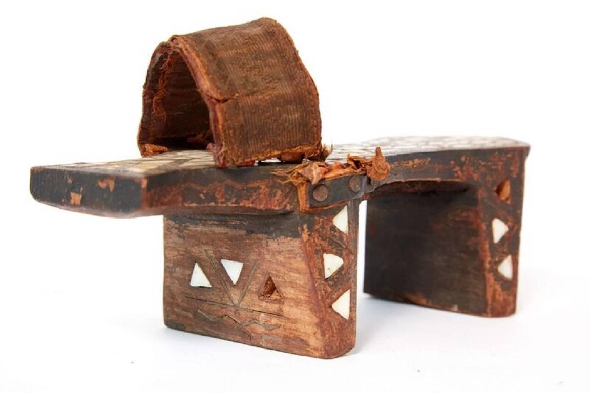 Leather Ottoman Empire ‘18th Century or Earlier’ Pair of Turkish Bath Clogs with Inlay For Sale