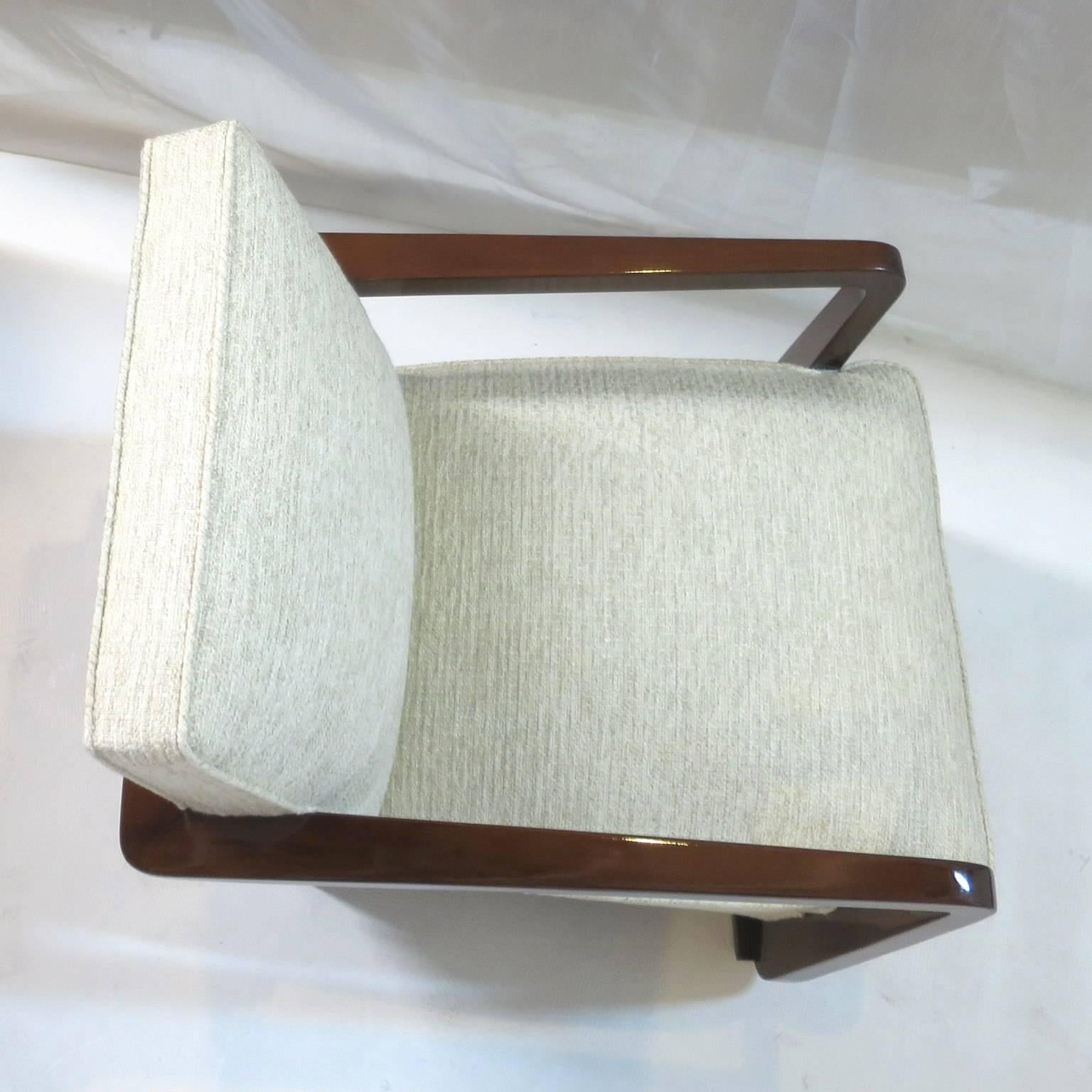 French Art Deco mahogany armchair Cubist Design  2