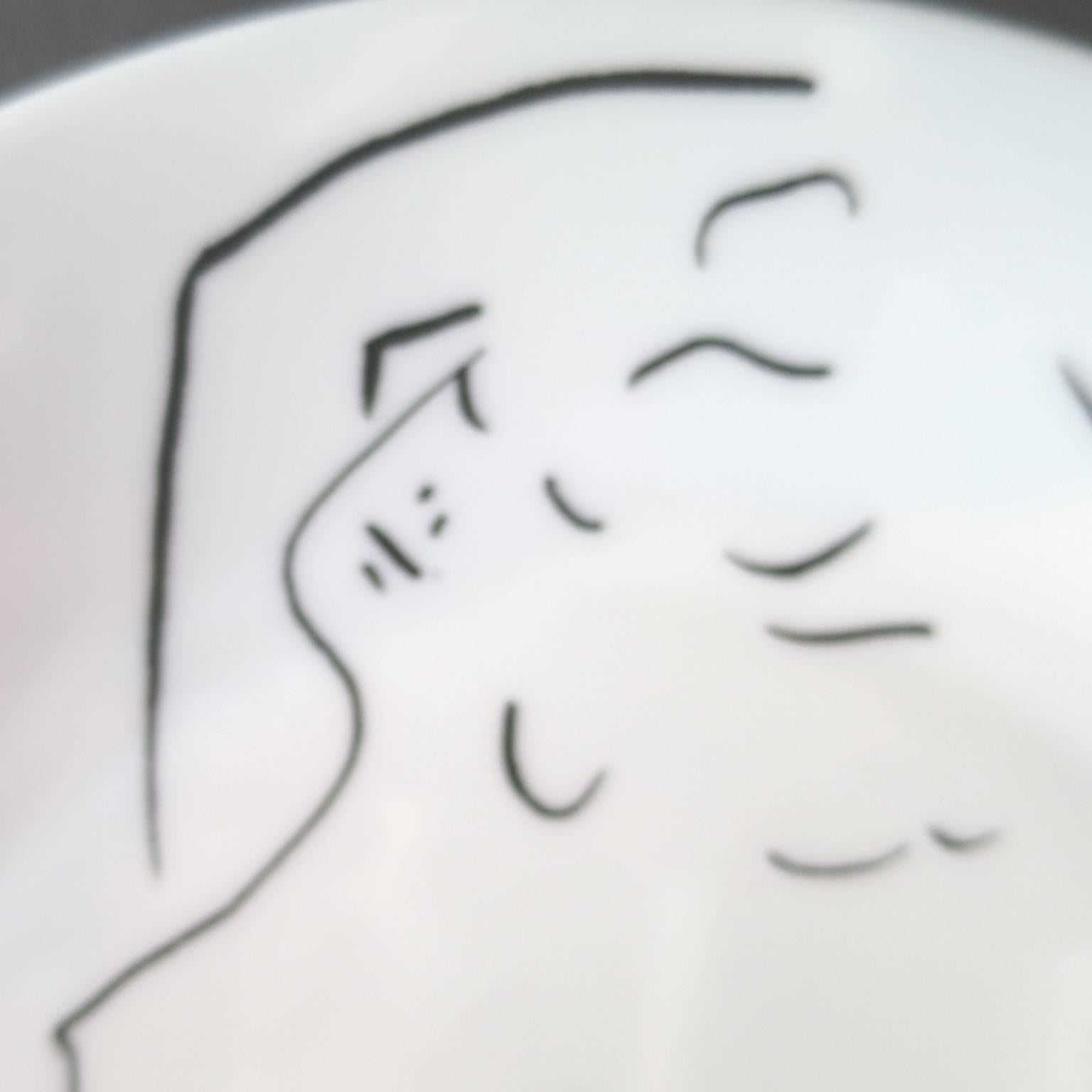 Nude, porcelain drawing by Jean Cocteau limited edition
by Charles Fields Haviland.
Numbered limited edition (50).
 