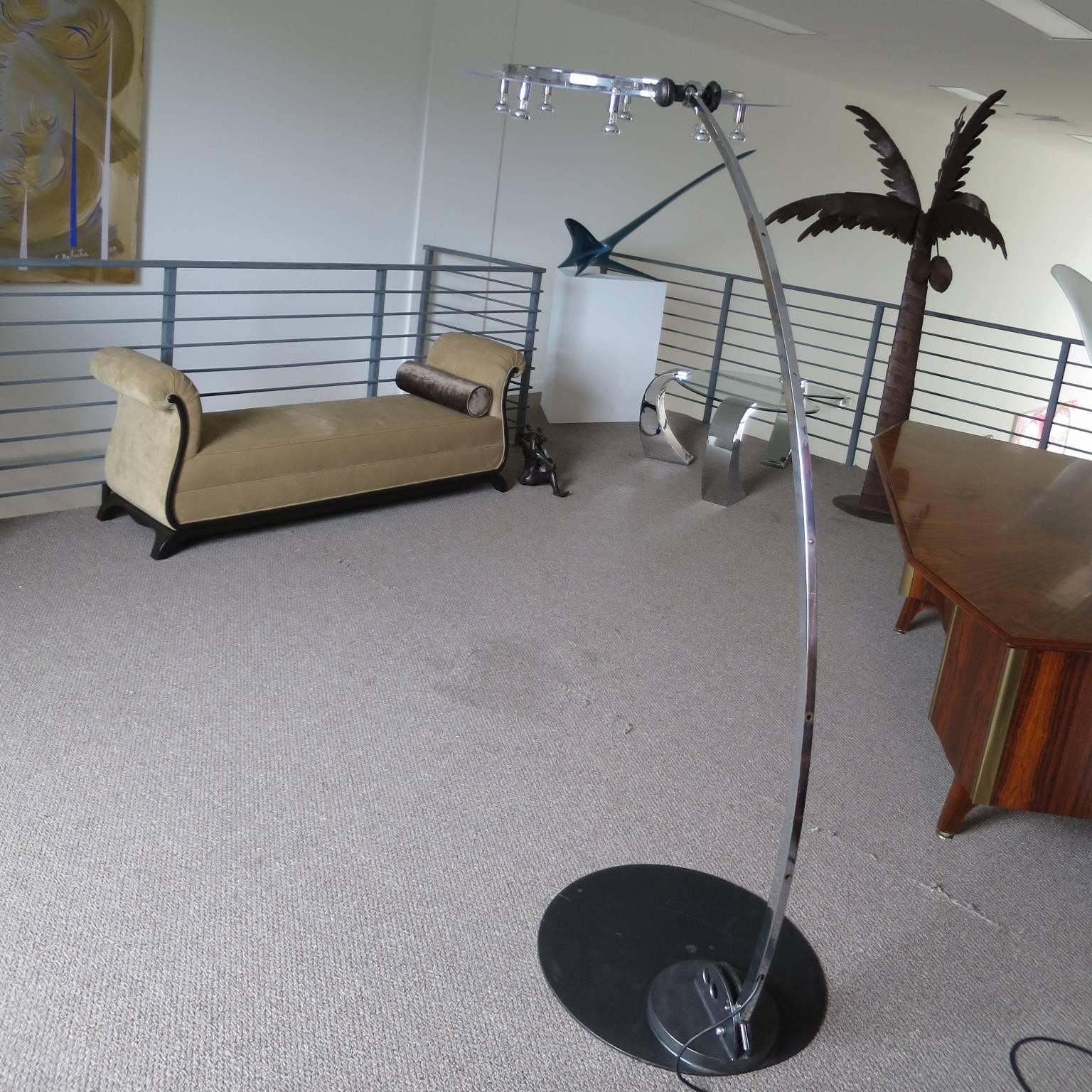 Chrome and Lucite Mid-Century Modern Floor Lamp 4