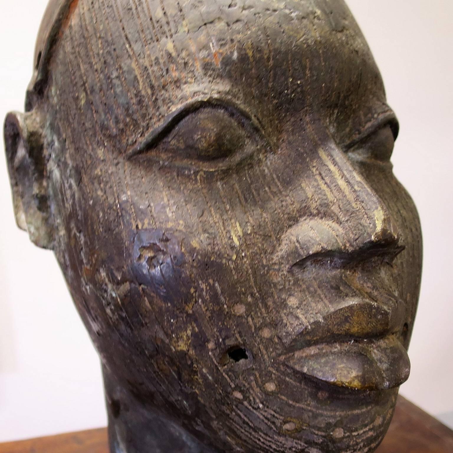 Beninese Benin Bronze Head 