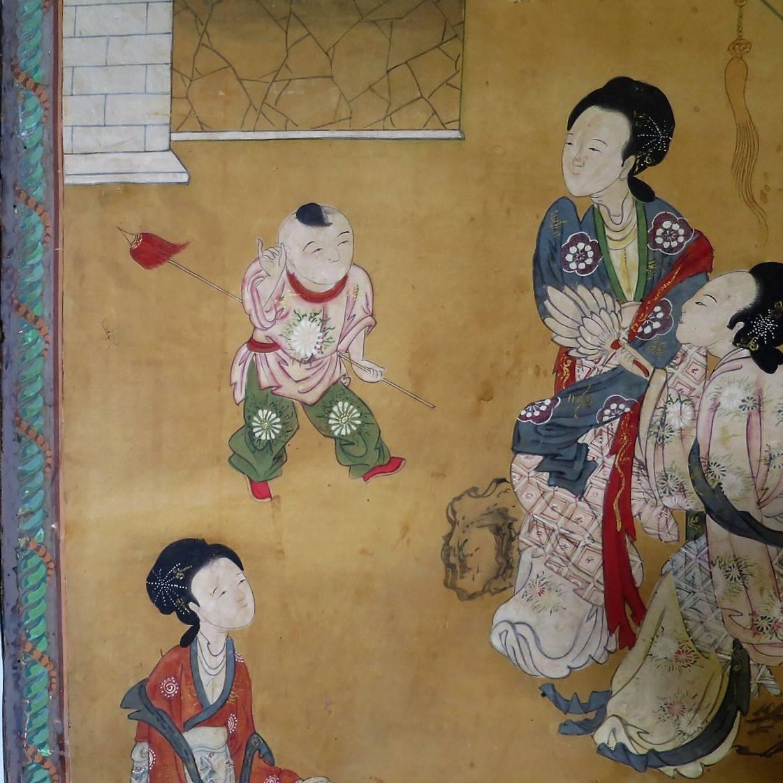 Pair of Chinese Panels Painted on paper Second Part, 19th Century 1