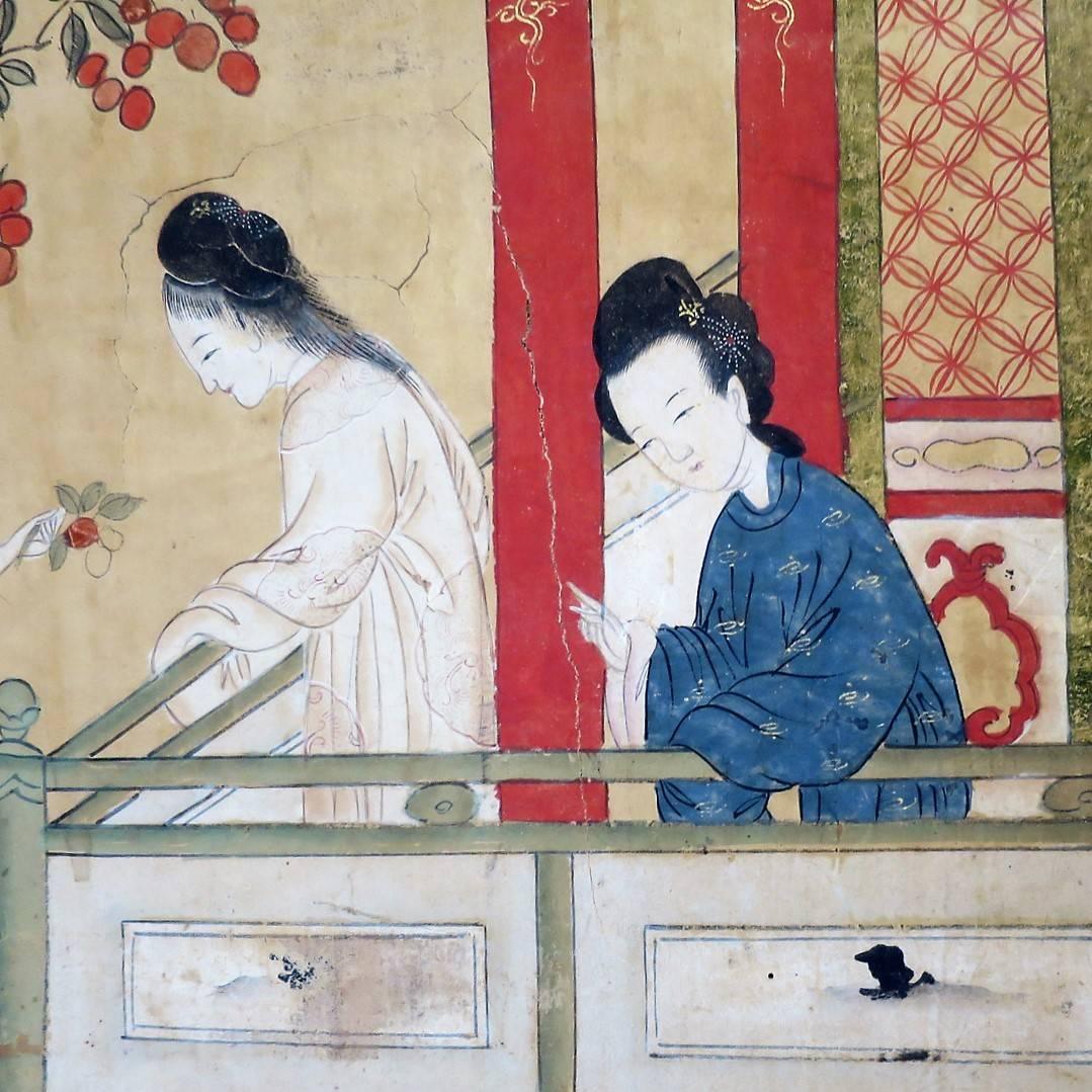 Pair of Chinese Panels Painted on paper Second Part, 19th Century 2