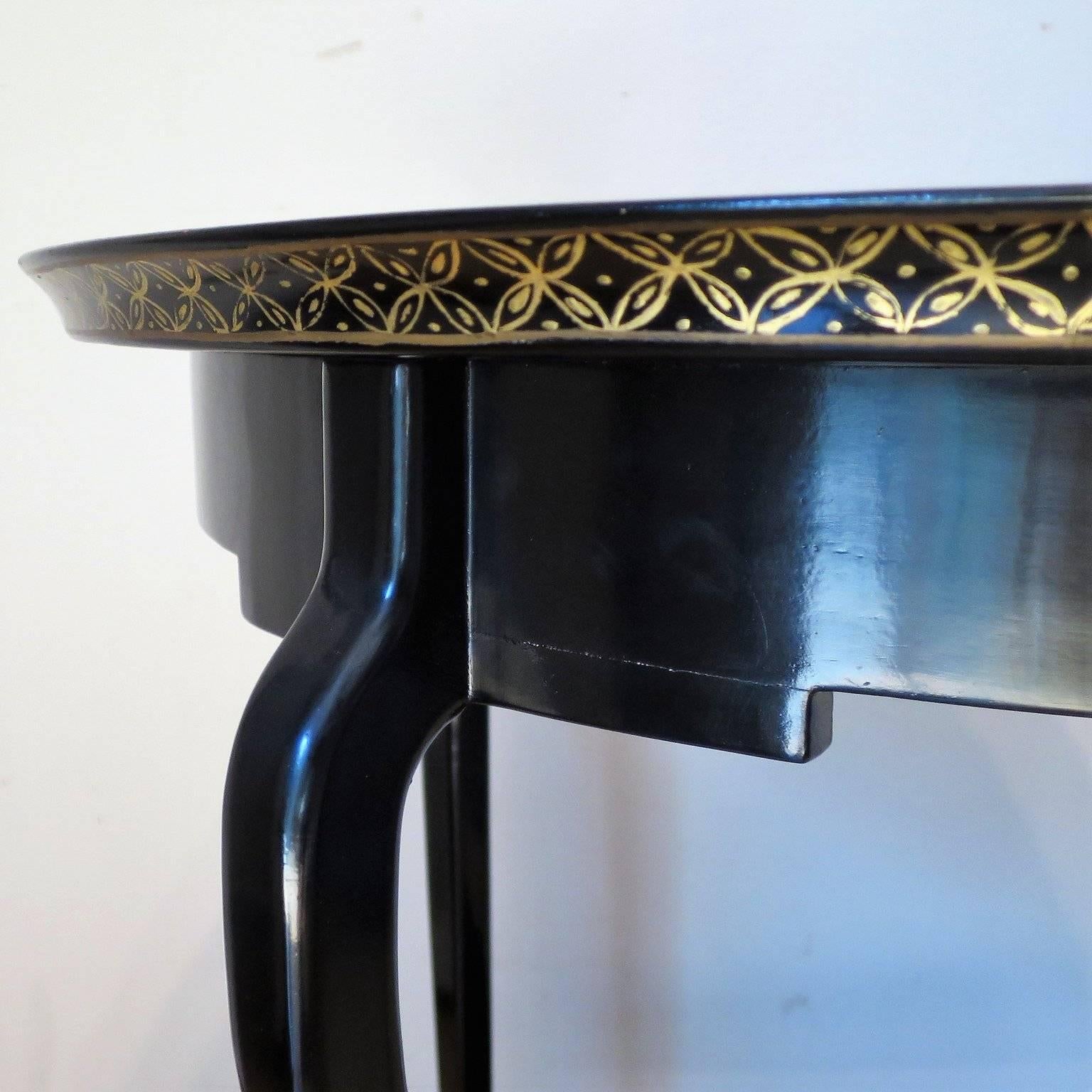 Late 20th Century Mid-Century Jansen Two Lacquer Level Top Gueridon Table