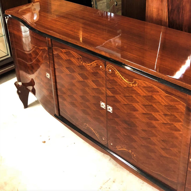 Rosewood French Art Deco Sideboard Recently Refinished For Sale at 1stDibs