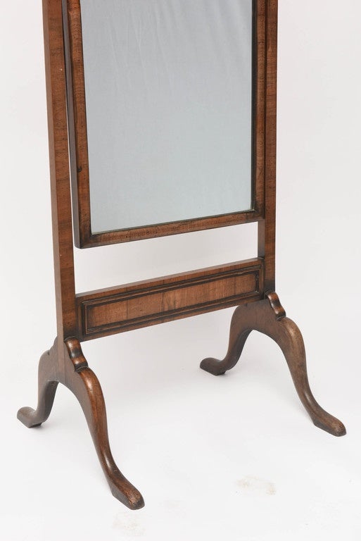 British Georgian Style Psyche Floor Mirror