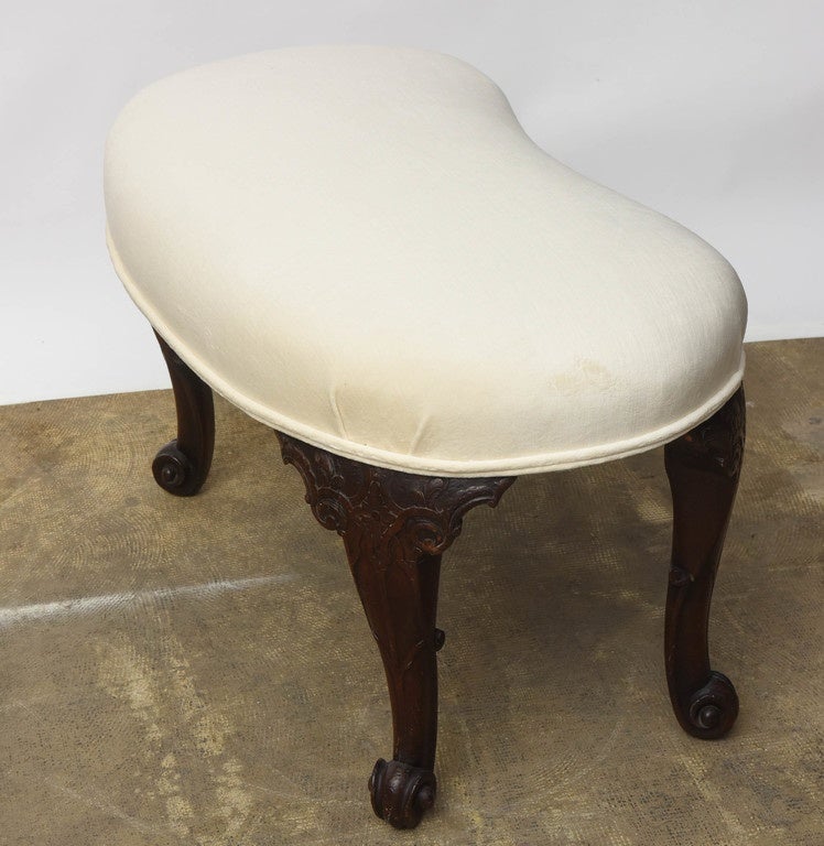19th Century Mahogany English Seat kidney- shaped 1