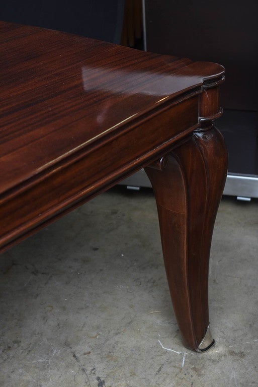 Art Deco Solid Mahogany Dining Table in the Style of Pascaud In Excellent Condition In Miami, FL
