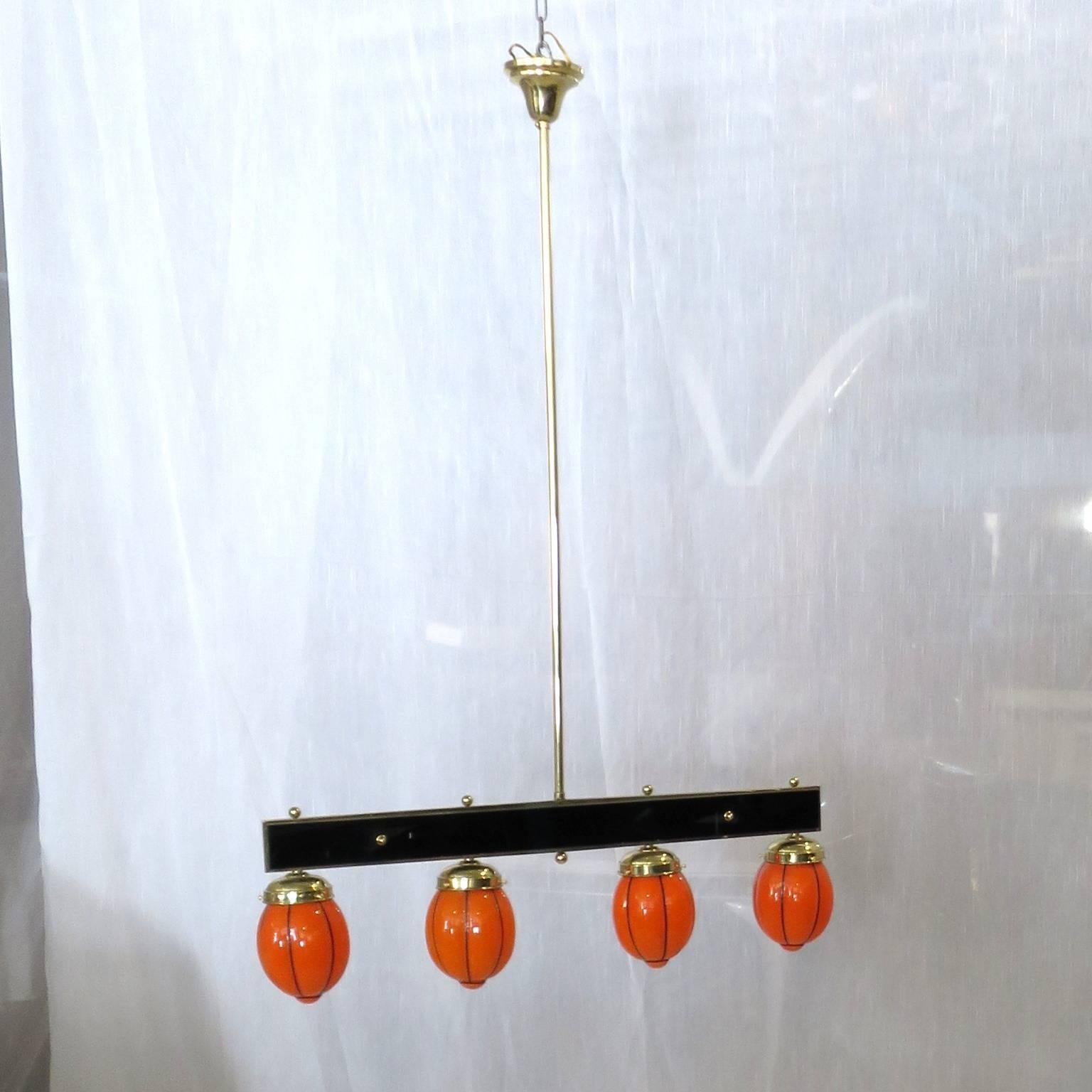 Midcentury Italian Colored Glass Chandelier For Sale 3