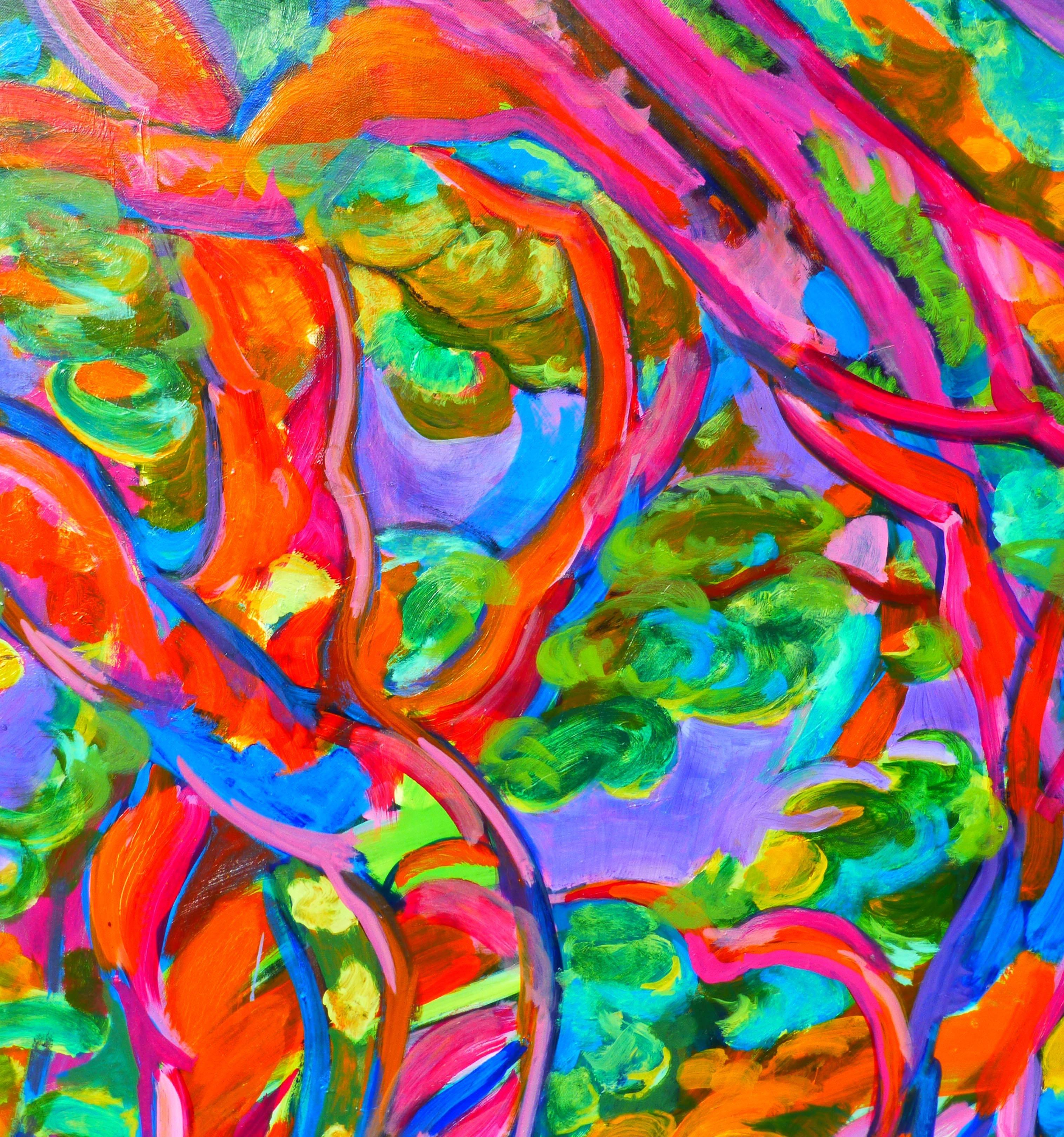 Tela Paesaggio espressionista   Pittura a olio di Ballestra in vendita