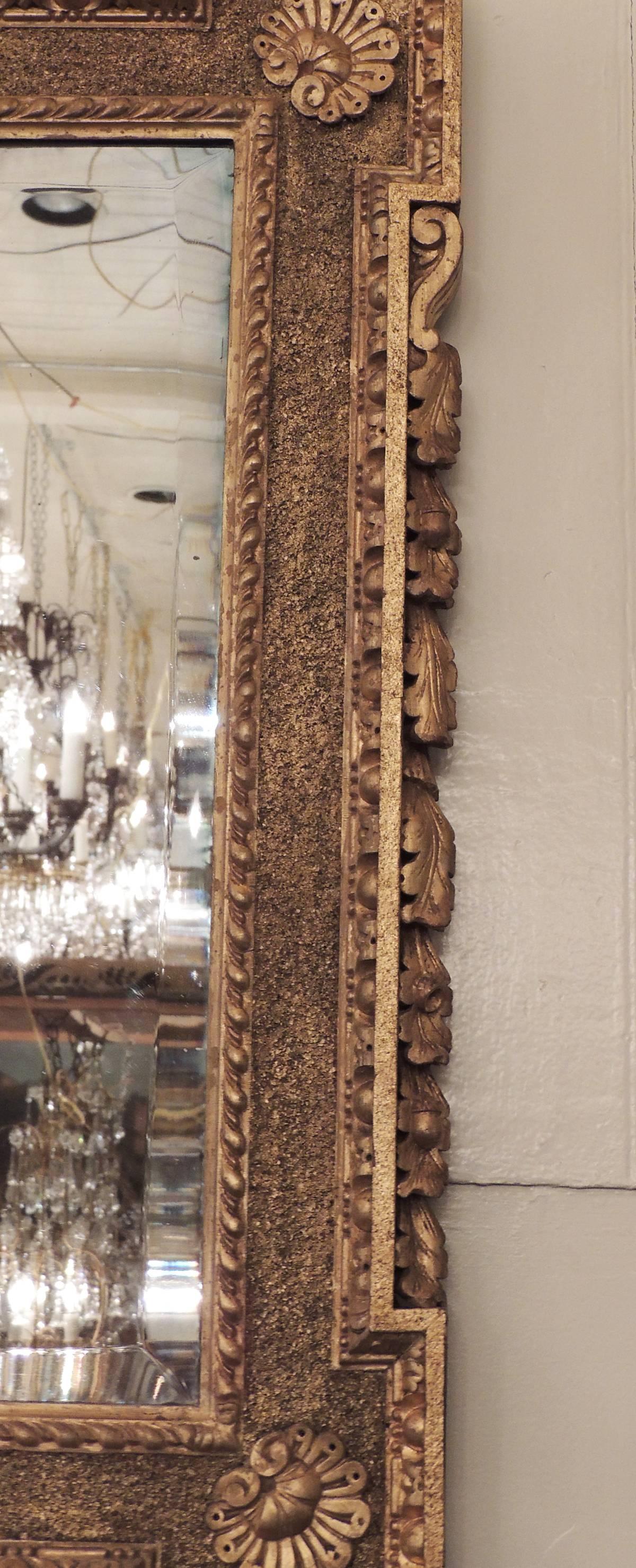 Early 18th C English Palladian Gilt Frame Mirror, attributed to William Kent In Excellent Condition In Charleston, SC