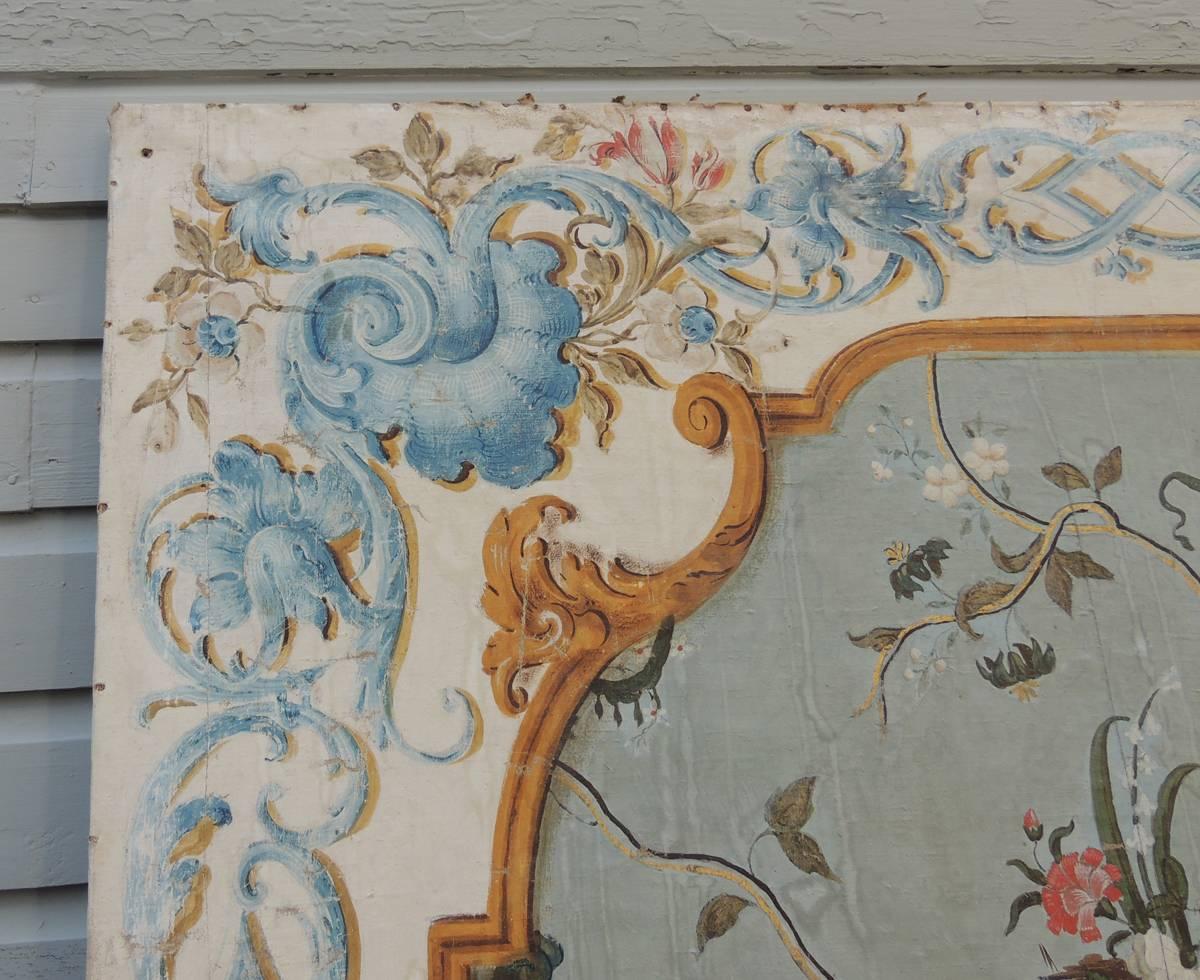 Chinoiserie 18th C Venetian Hand-Painted Folding Screen