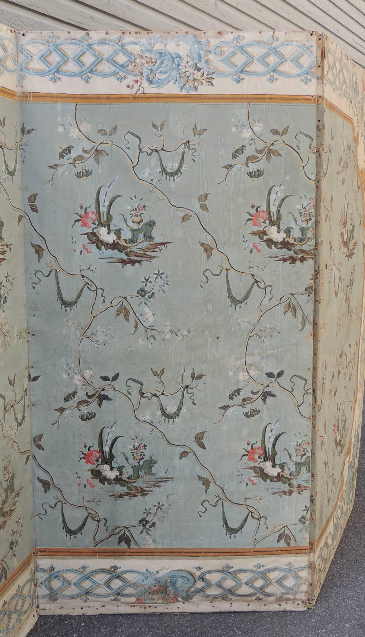 18th C Venetian Hand-Painted Folding Screen 1