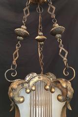 Venetian Baroque Gilt, Tole, and Glass Lantern Chandelier
