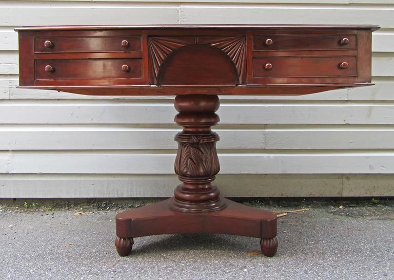 Early 19th Century Caribbean Regency Mahogany Pedestal Serving Table For Sale 1