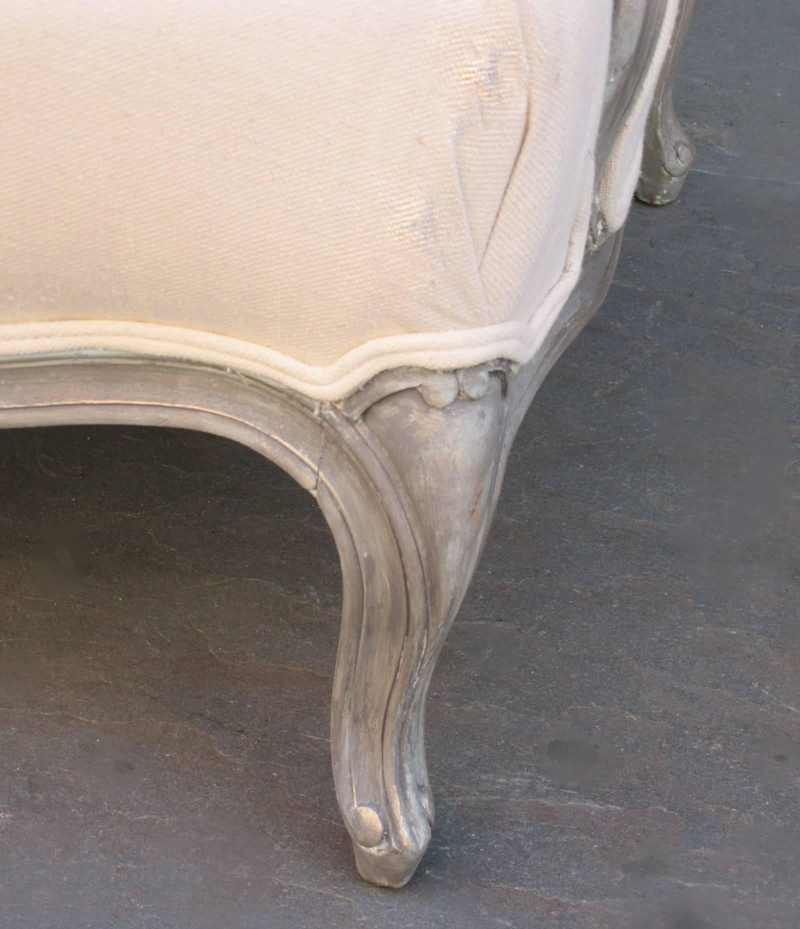 Upholstery Pair of 19th Century French Louis XV Style Painted and Upholstered Chairs