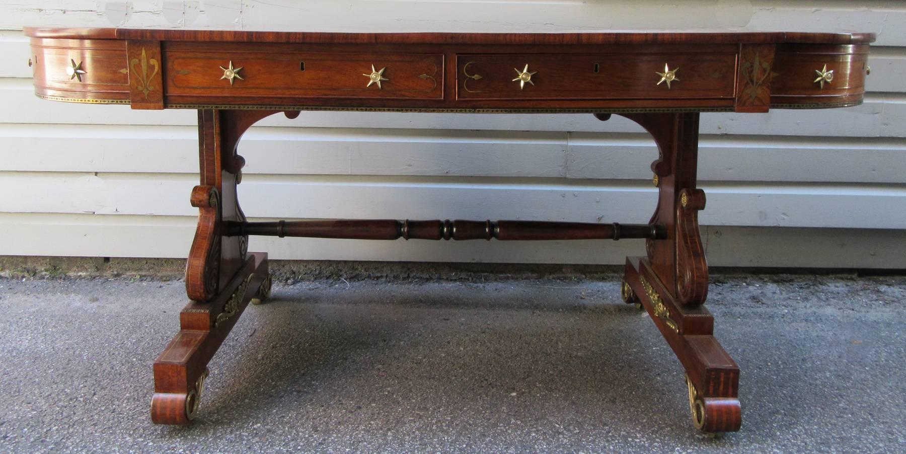 19th Century English Regency Rosewood Sofa Table Attributed to Gillows 1