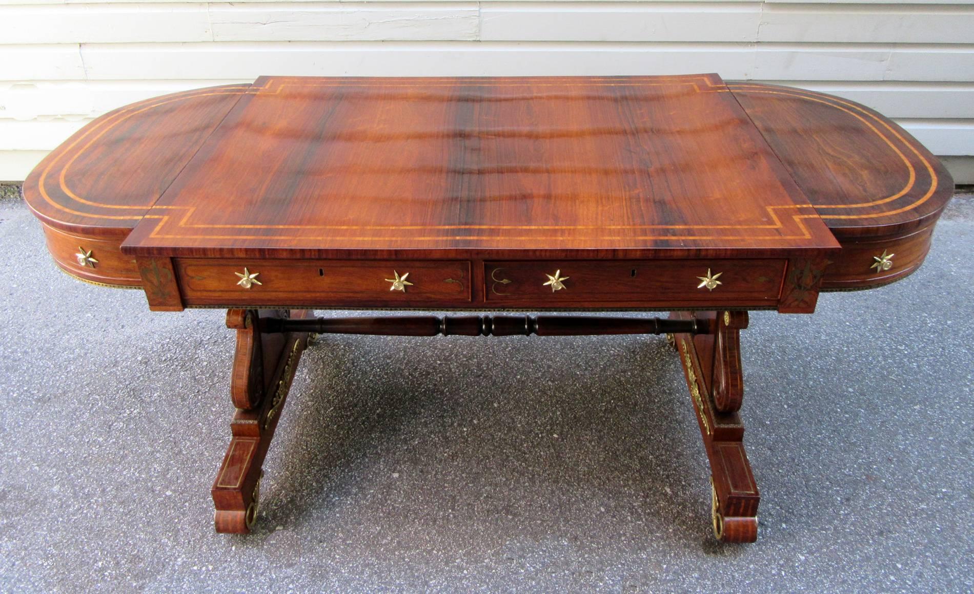 19th Century English Regency Rosewood Sofa Table Attributed to Gillows 3