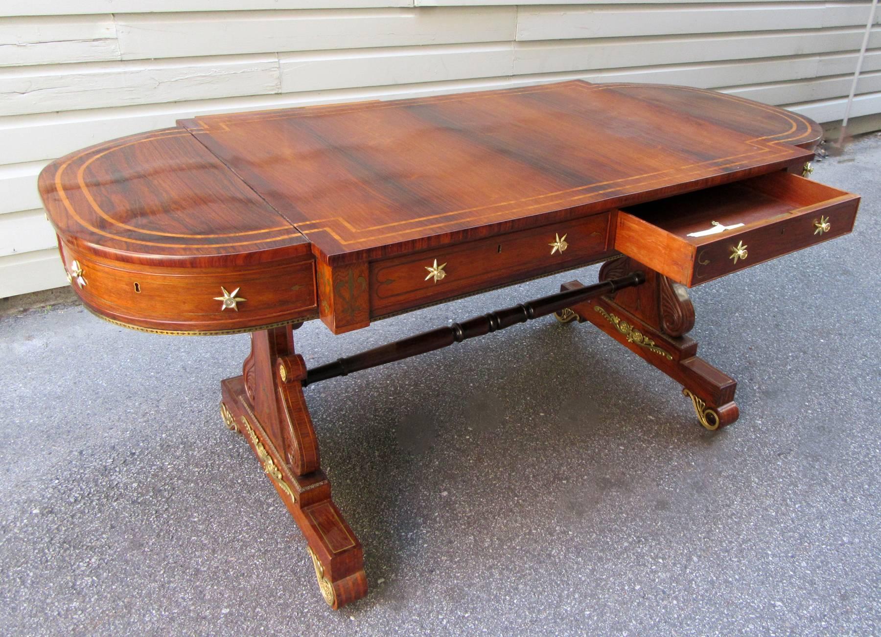 19th Century English Regency Rosewood Sofa Table Attributed to Gillows 2