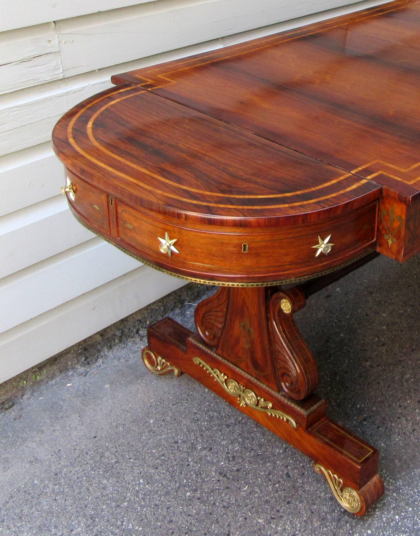 18th Century 19th Century English Regency Rosewood Sofa Table Attributed to Gillows
