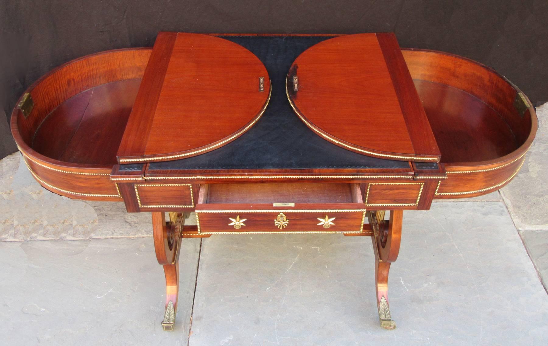 19th Century English Regency Rosewood Sofa Gaming Table Attributed to Gillows 4