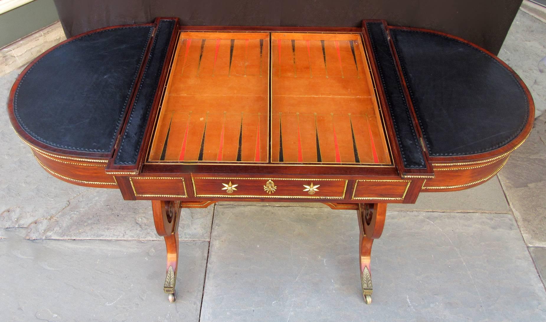 19th Century English Regency Rosewood Sofa Gaming Table Attributed to Gillows 5
