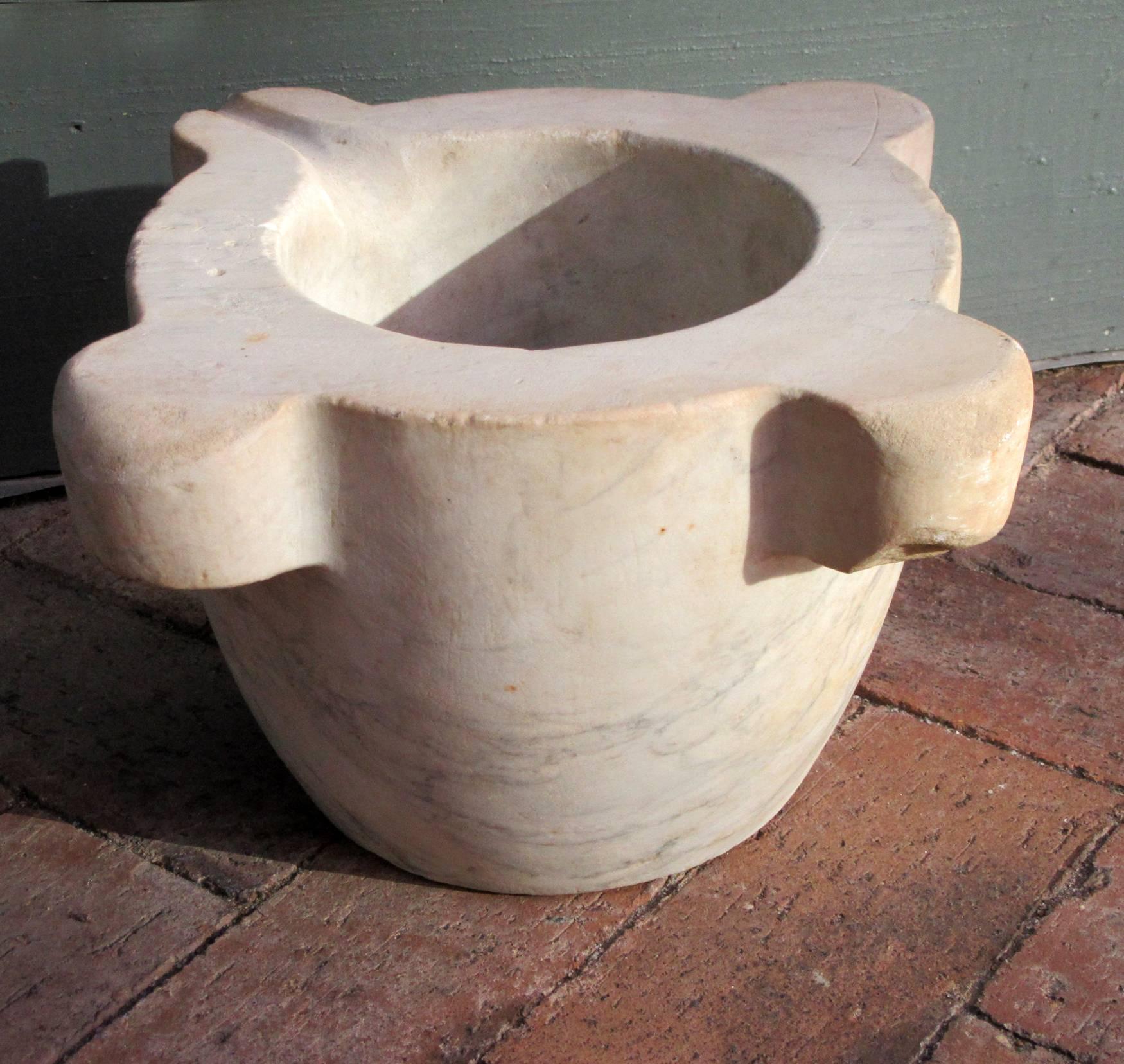 Neoclassical 18th Century Italian Marble Mortar and Pestle