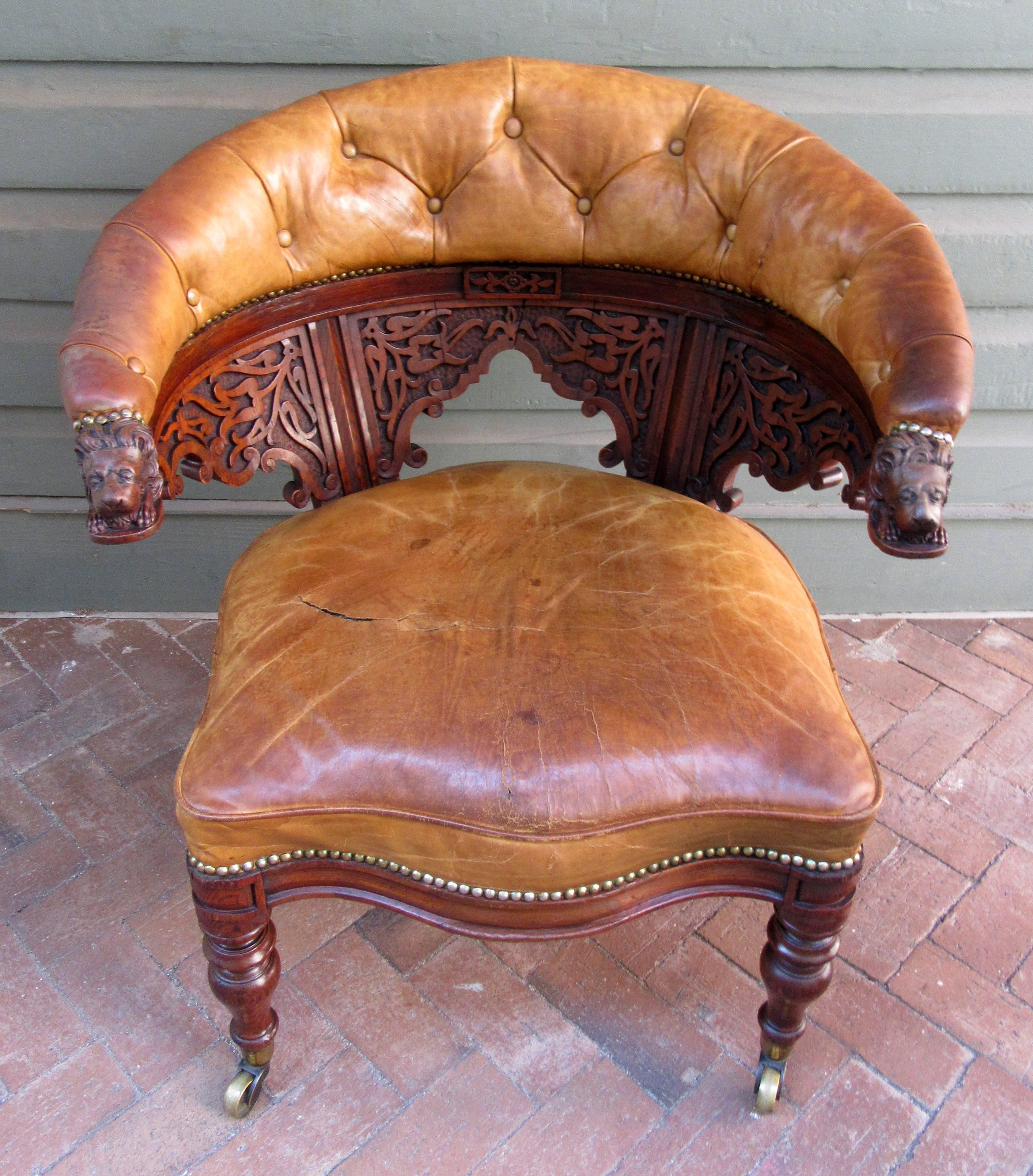 Early 19th Century English Regency Oak Barrel Back Gentleman's Chair 2