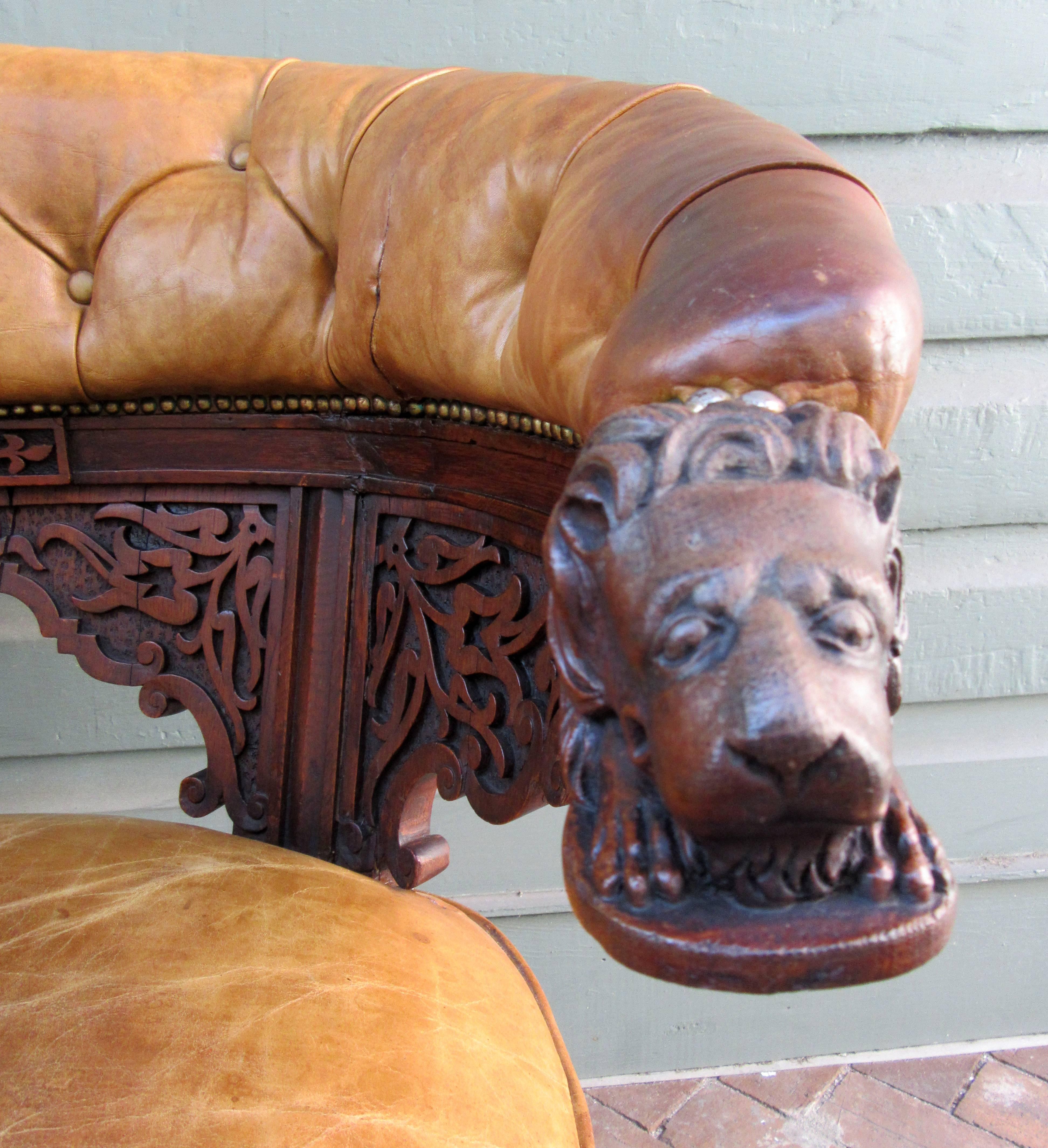 Carved Early 19th Century English Regency Oak Barrel Back Gentleman's Chair