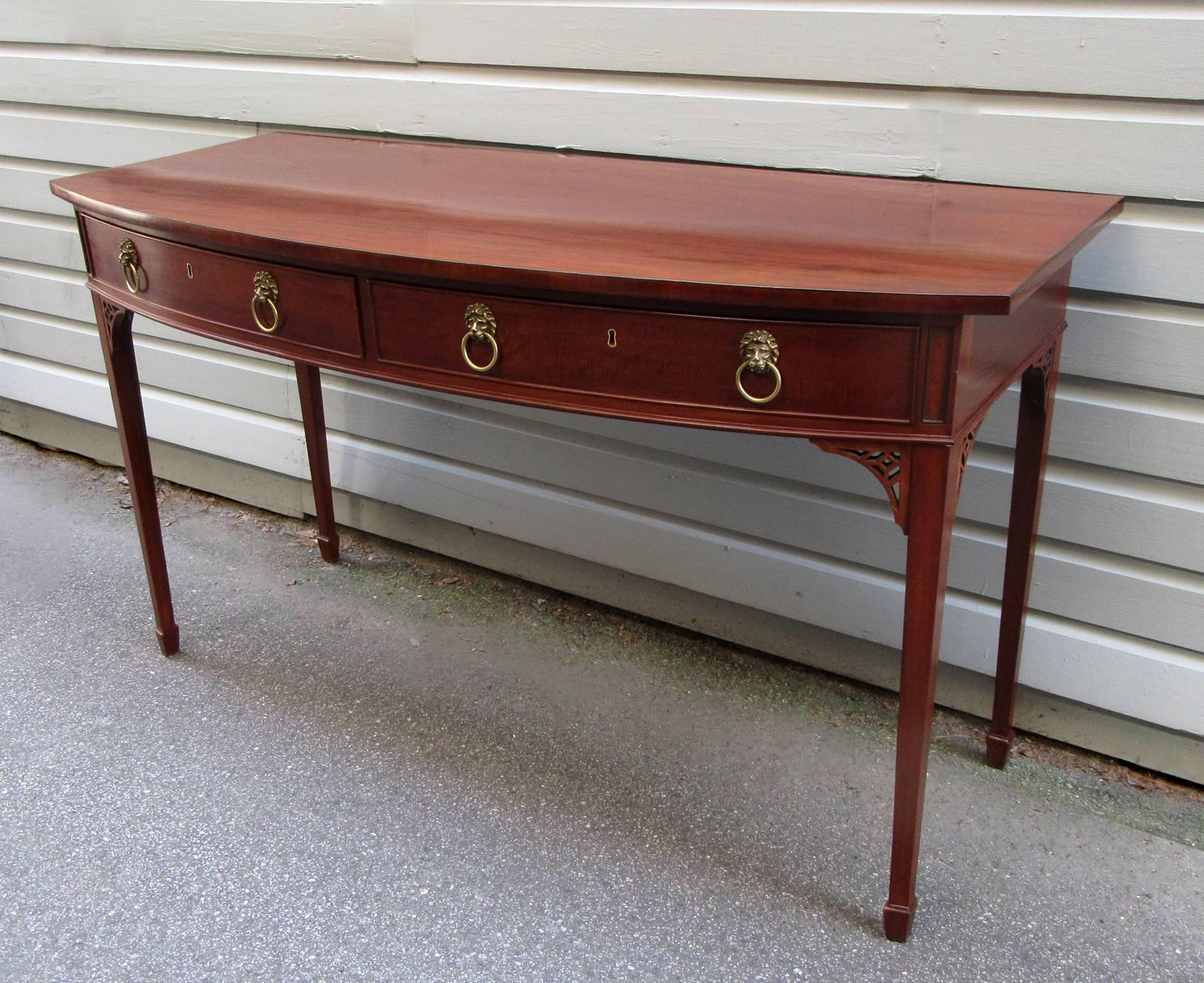 Early 19th Century English Georgian Mahogany Two-Drawer Serving Table with Stamp 3