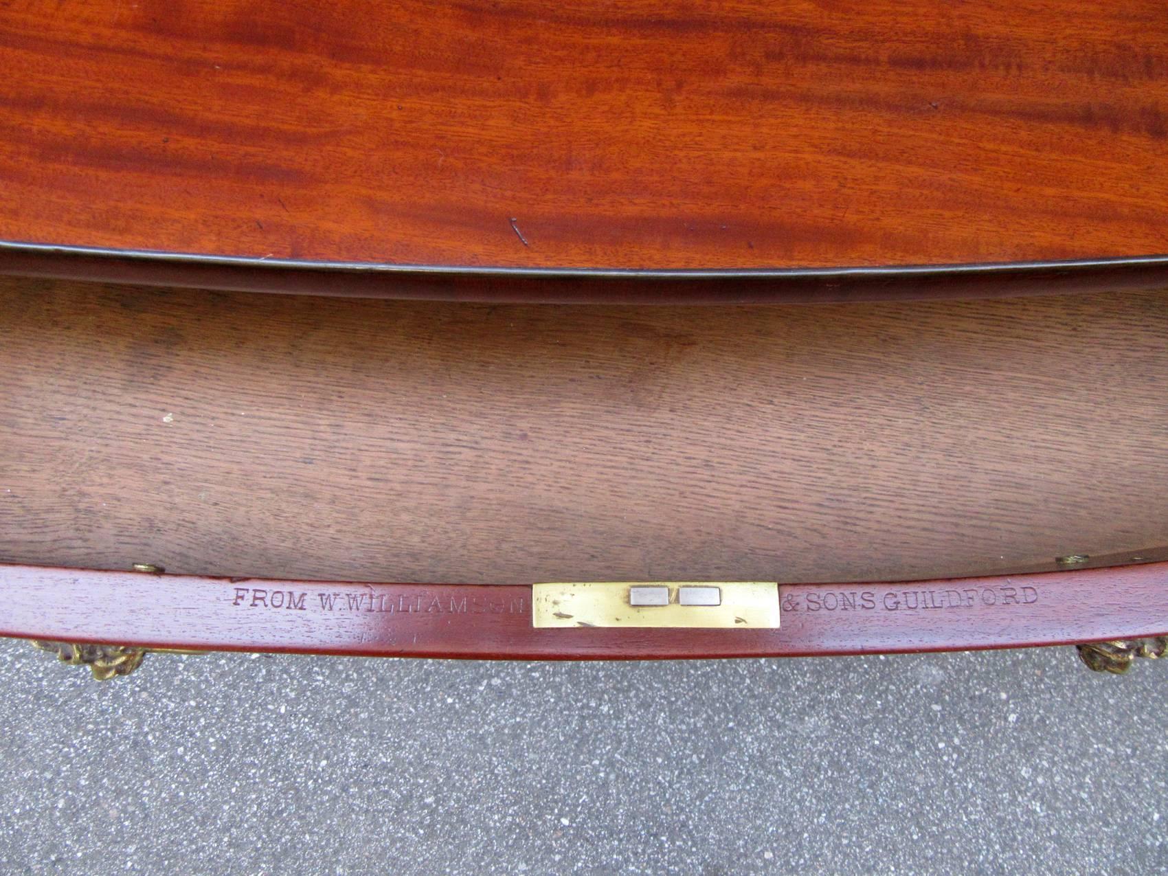 Early 19th Century English Georgian Mahogany Two-Drawer Serving Table with Stamp 4