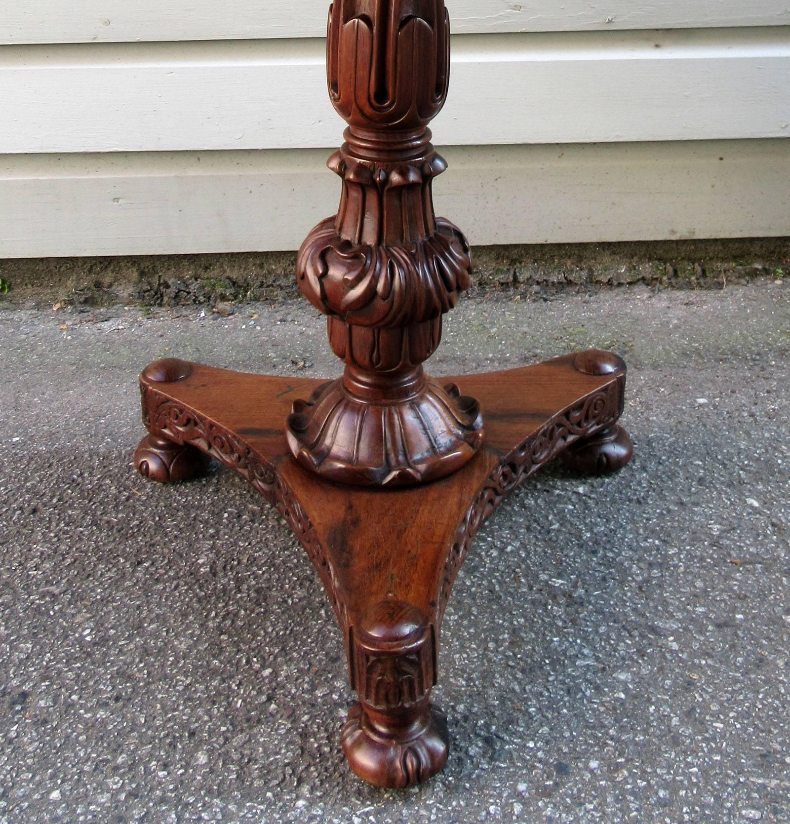 Indian 19th Century British Colonial Regency Rosewood Occasional Table