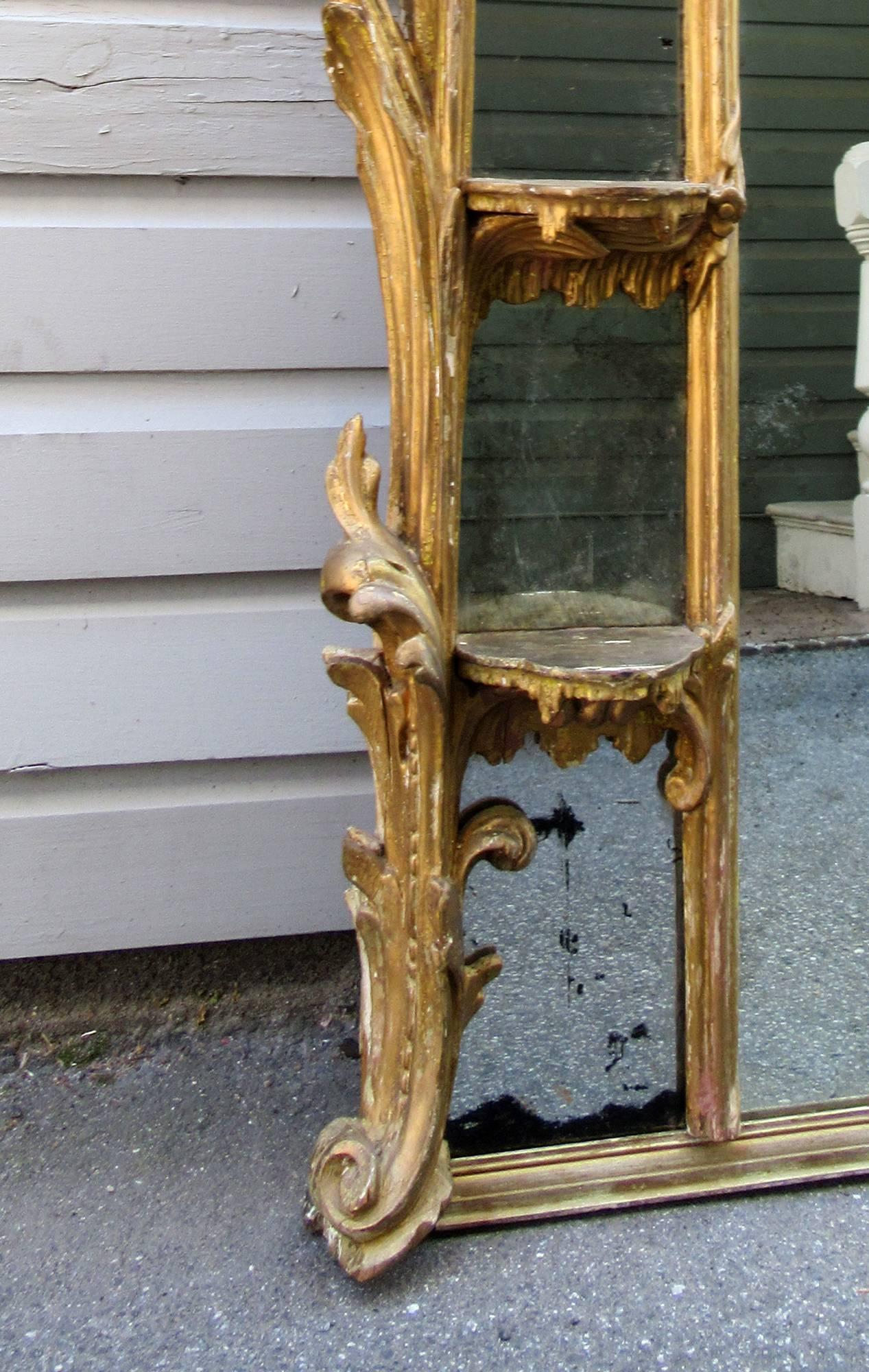 Late 18th Century English Chinoiserie Giltwood Overmantel Mirror 4