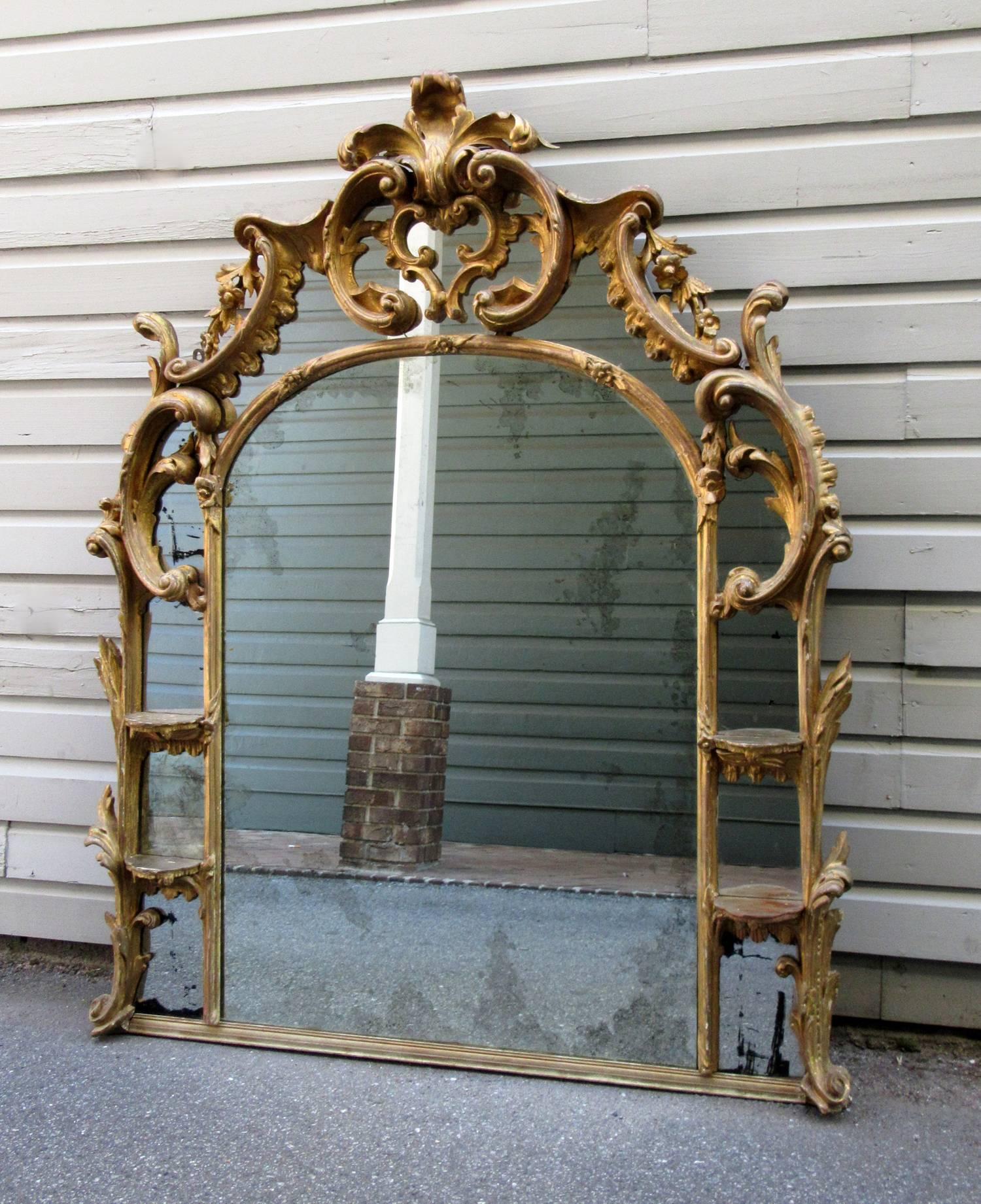 Late 18th Century English Chinoiserie Giltwood Overmantel Mirror 6
